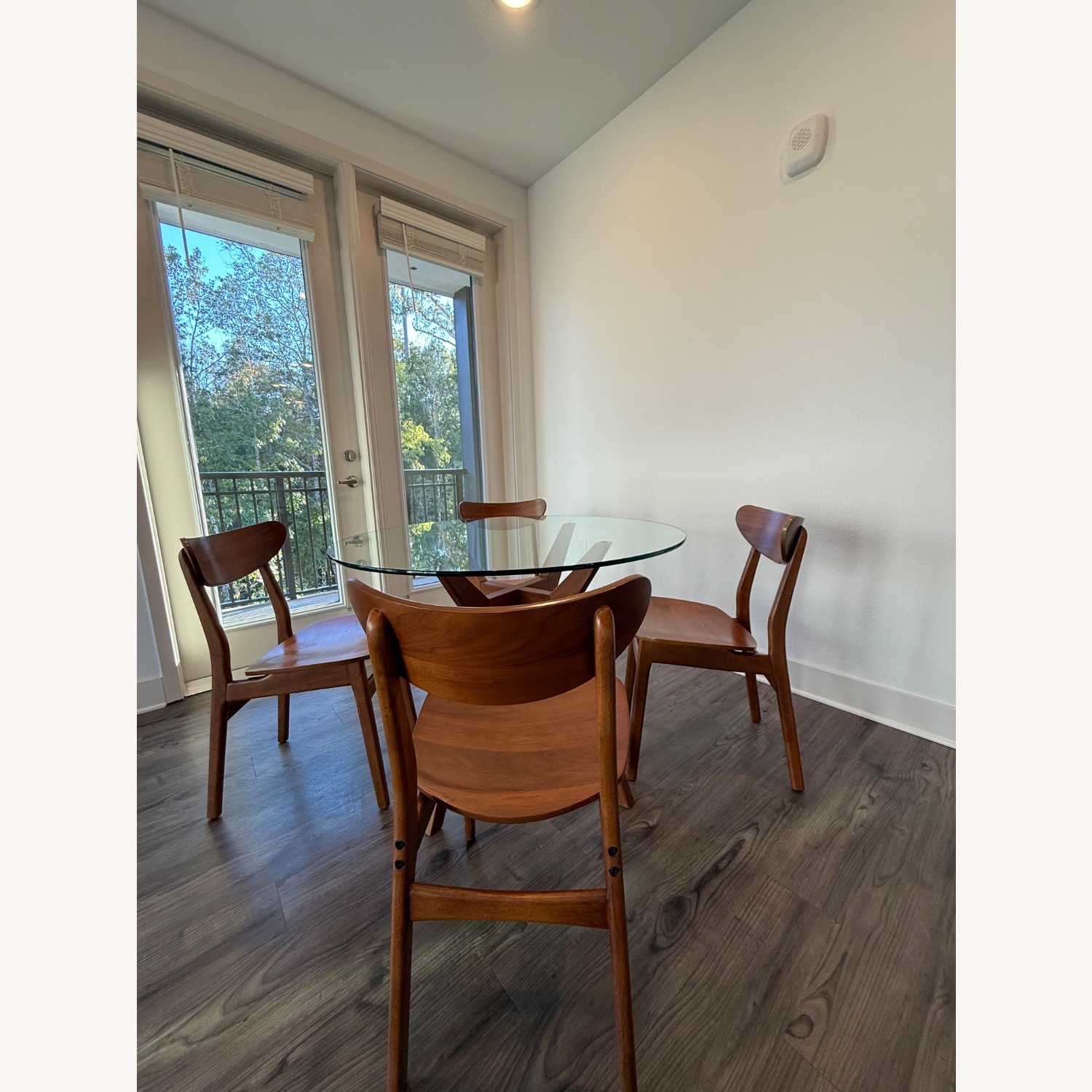 West Elm Dark Brown Wood Table + 4 Chairs - image-1