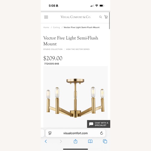 Used Visual Comfort Lighting Vector Semi-Flush Mount for sale on AptDeco
