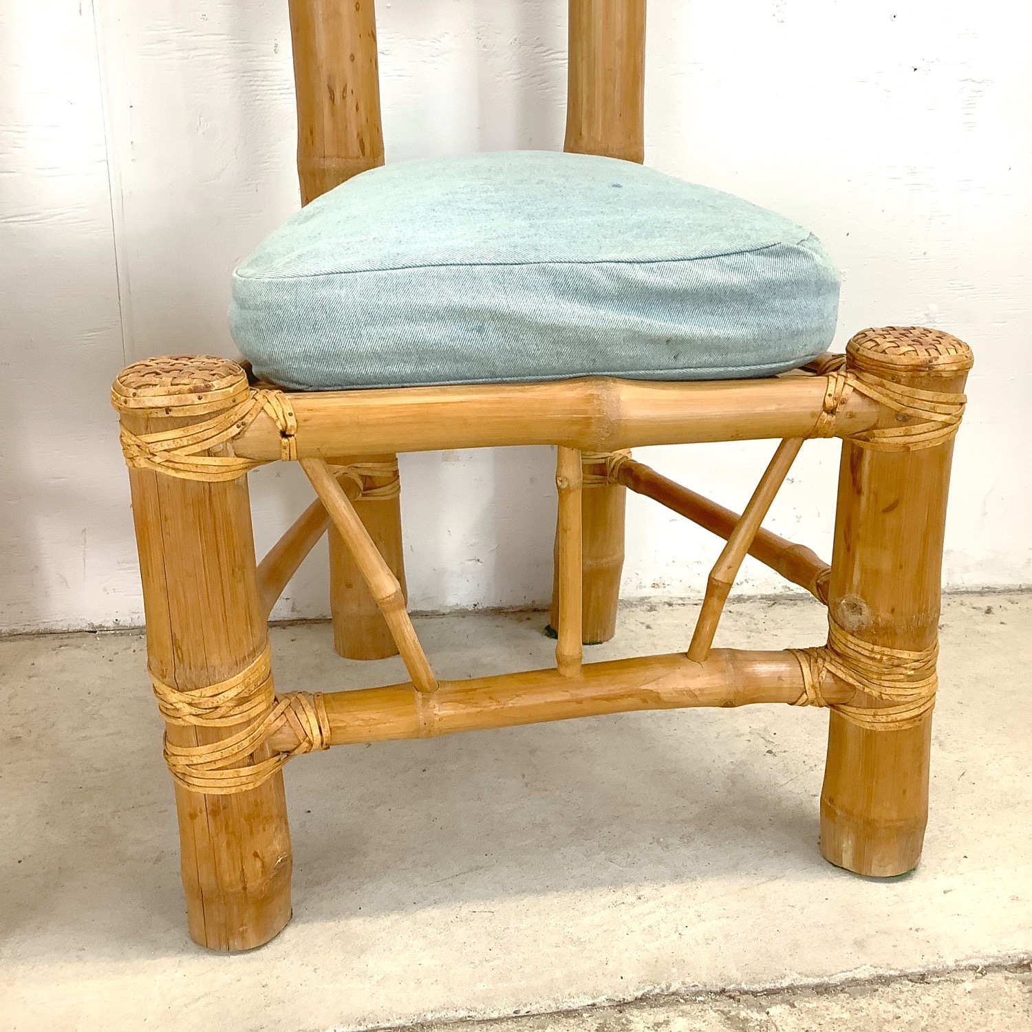 Pair Highback Bamboo Side Chairs - image-8