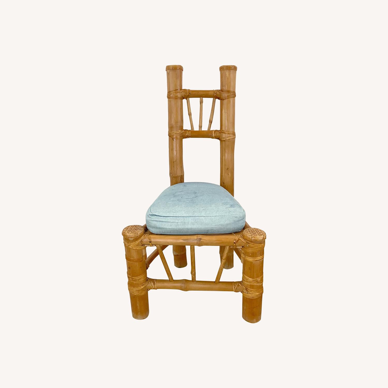 Pair Highback Bamboo Side Chairs - image-0