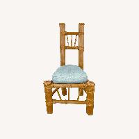 Pair Highback Bamboo Side Chairs