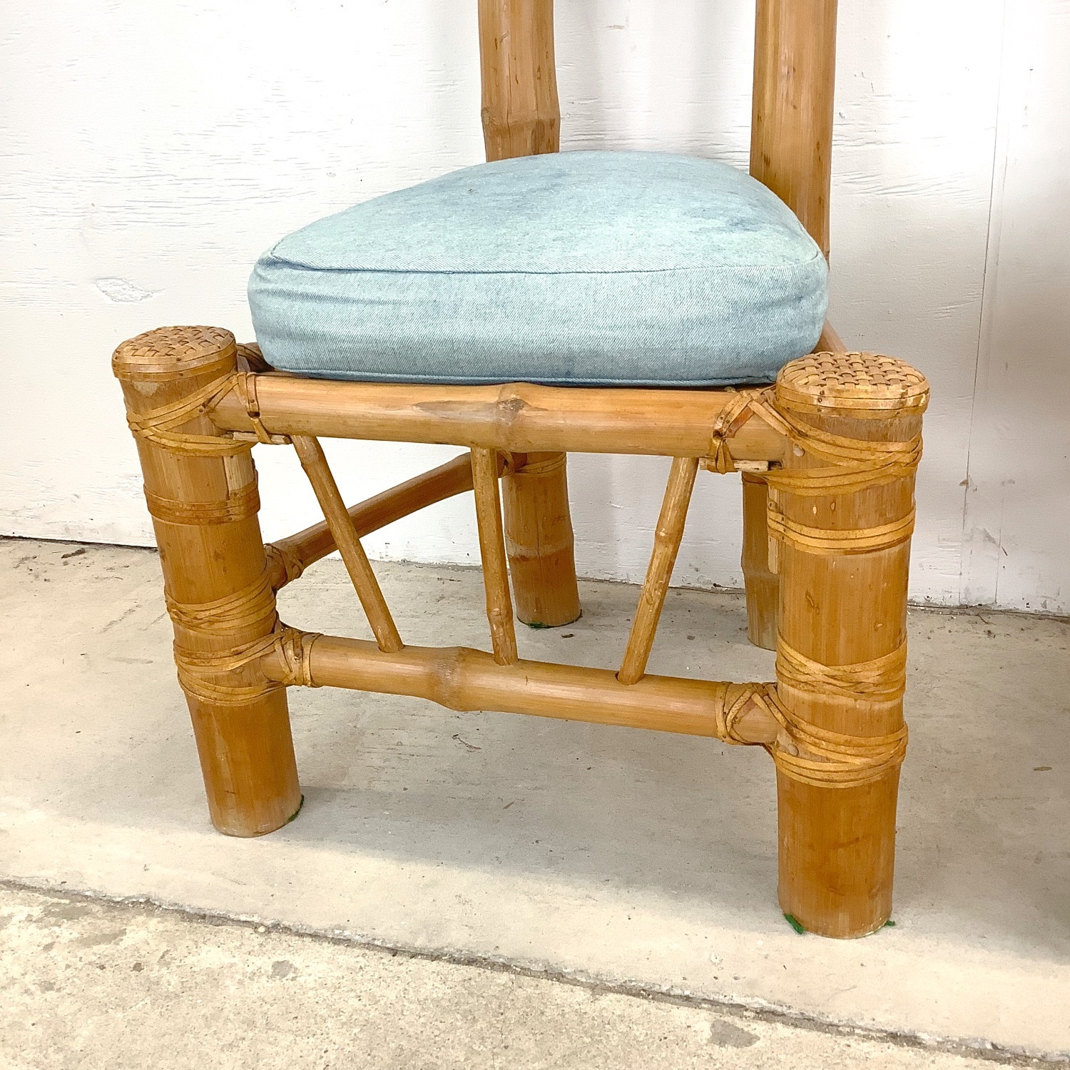 Pair Highback Bamboo Side Chairs - image-7