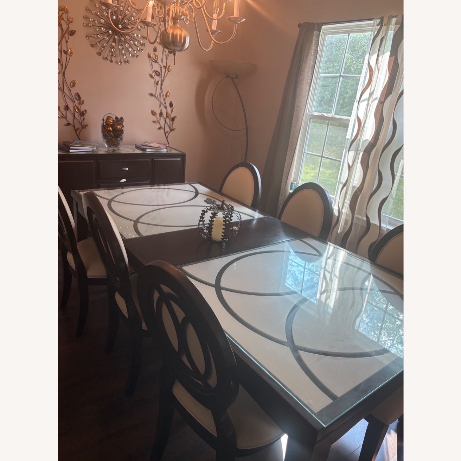 Posh & Luxe Dark Brown Leather Dining Set - image-5