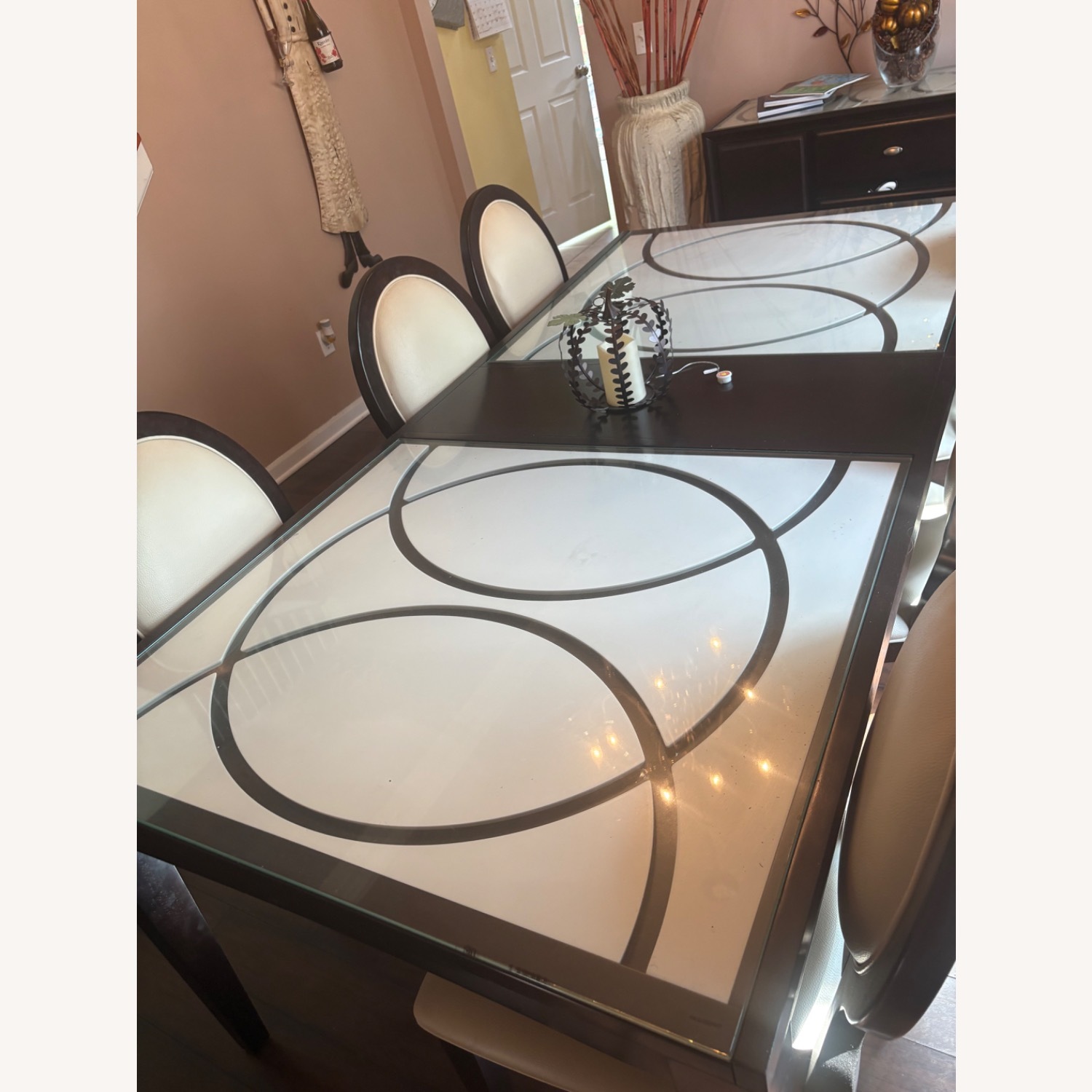 Posh & Luxe Dark Brown Leather Dining Set - image-2