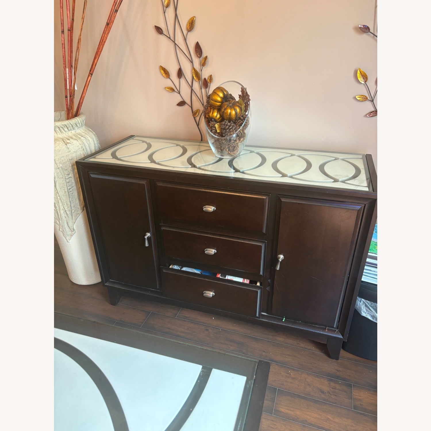 Posh & Luxe Dark Brown Leather Dining Set - image-3