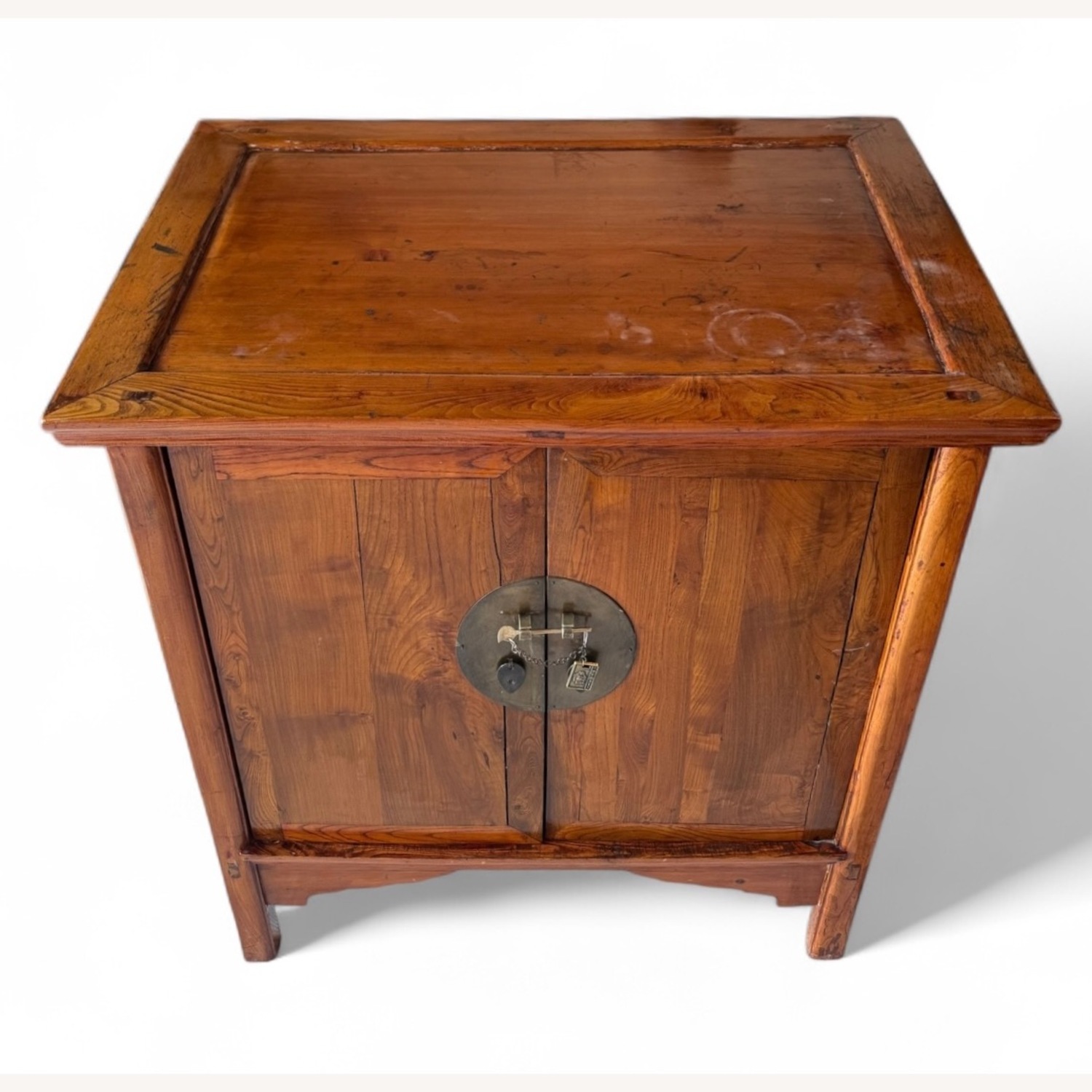 Vintage Hardwood Cabinet Brass Hardware - image-2