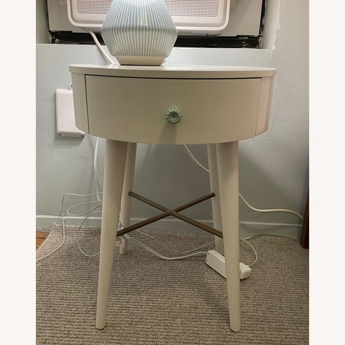 Used West Elm White Lacquer Nightstand 18” for sale on AptDeco