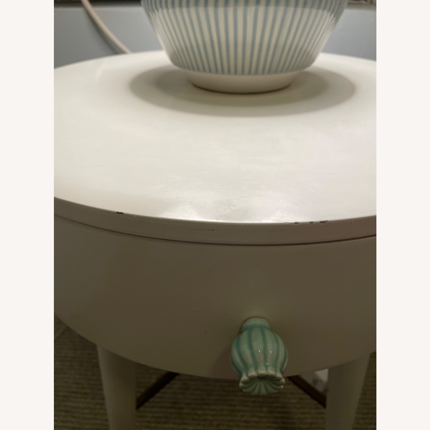 West Elm White Lacquer Nightstand 18” - image-3