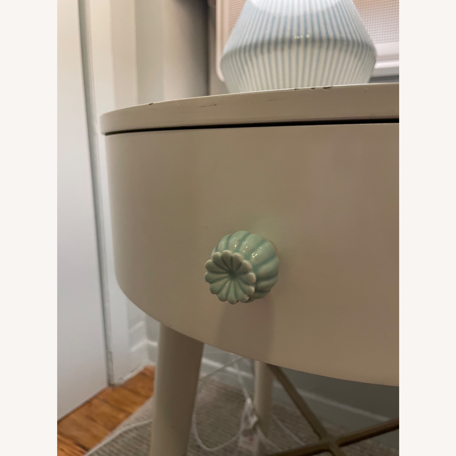 West Elm White Lacquer Nightstand 18” - image-2