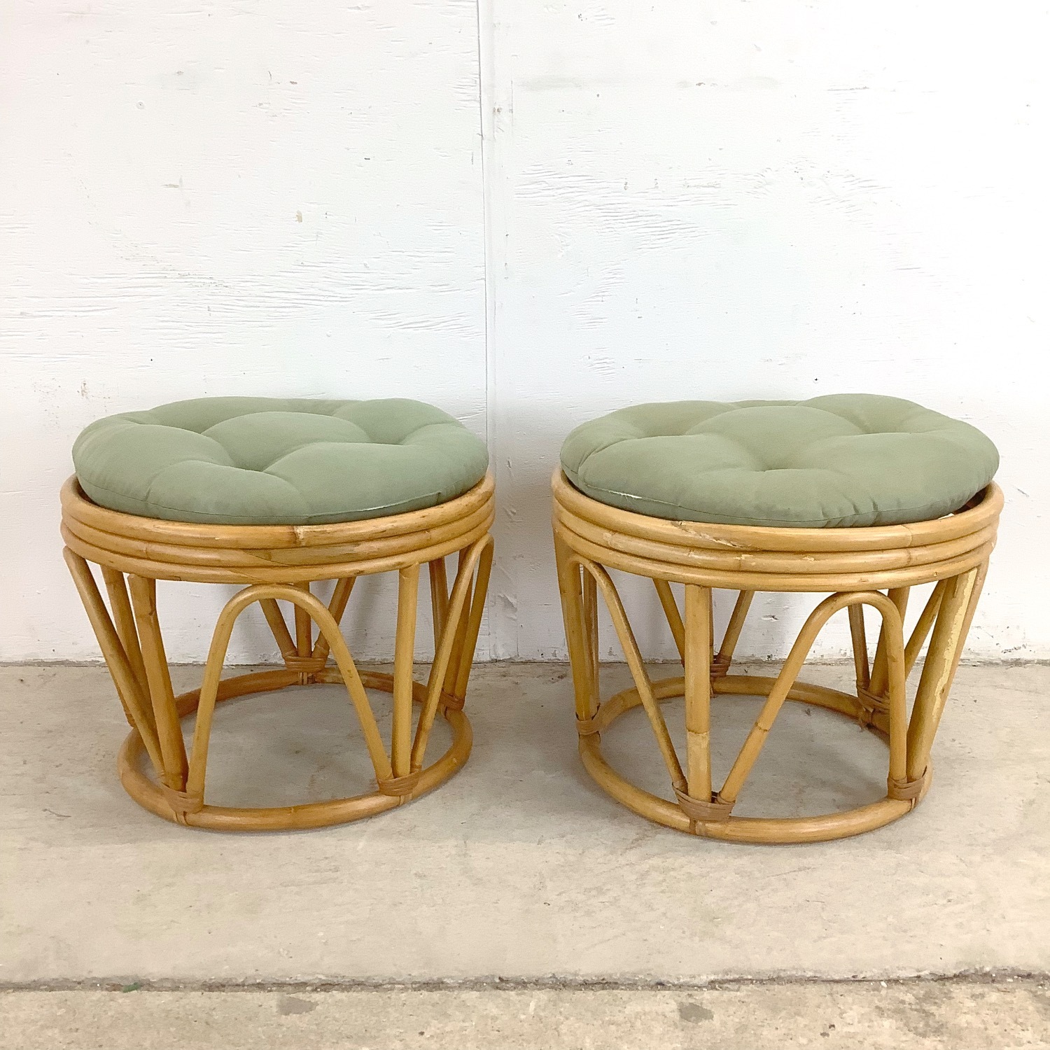 Vintage Rattan Footstools - image-6