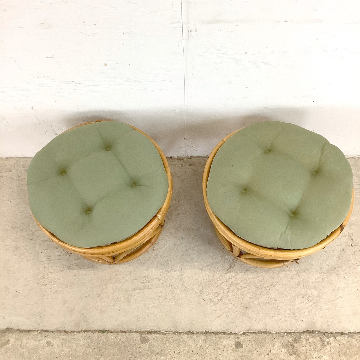 Vintage Rattan Footstools - image-2