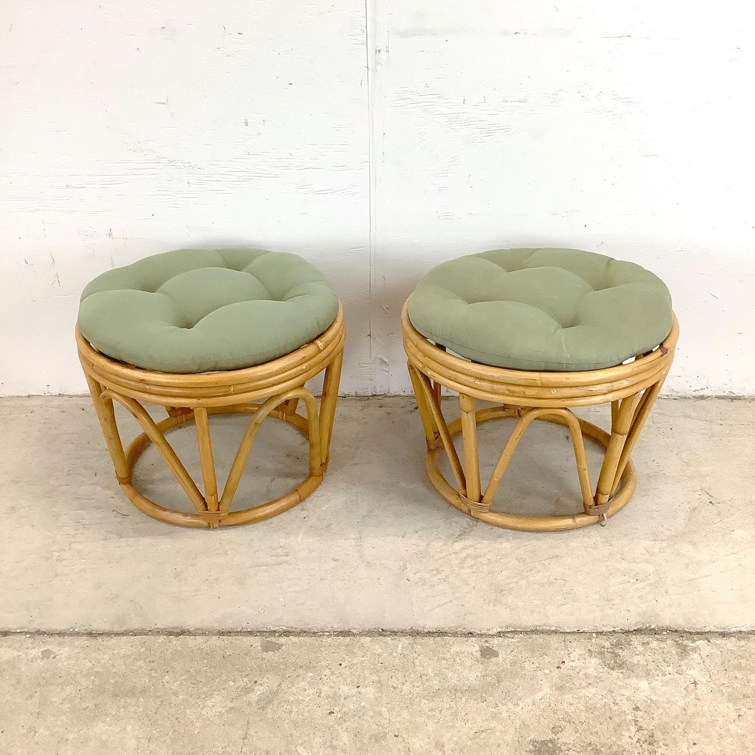Vintage Rattan Footstools - image-3