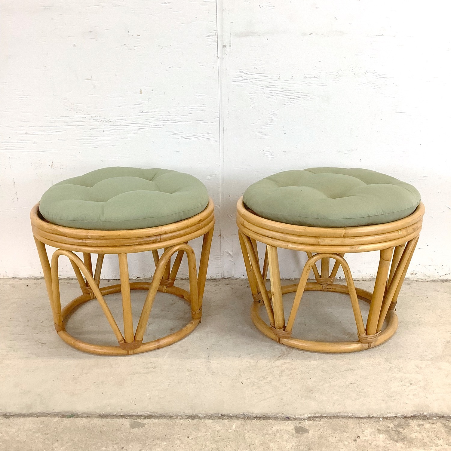 Vintage Rattan Footstools - image-4
