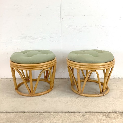 Used Vintage Rattan Footstools for sale on AptDeco