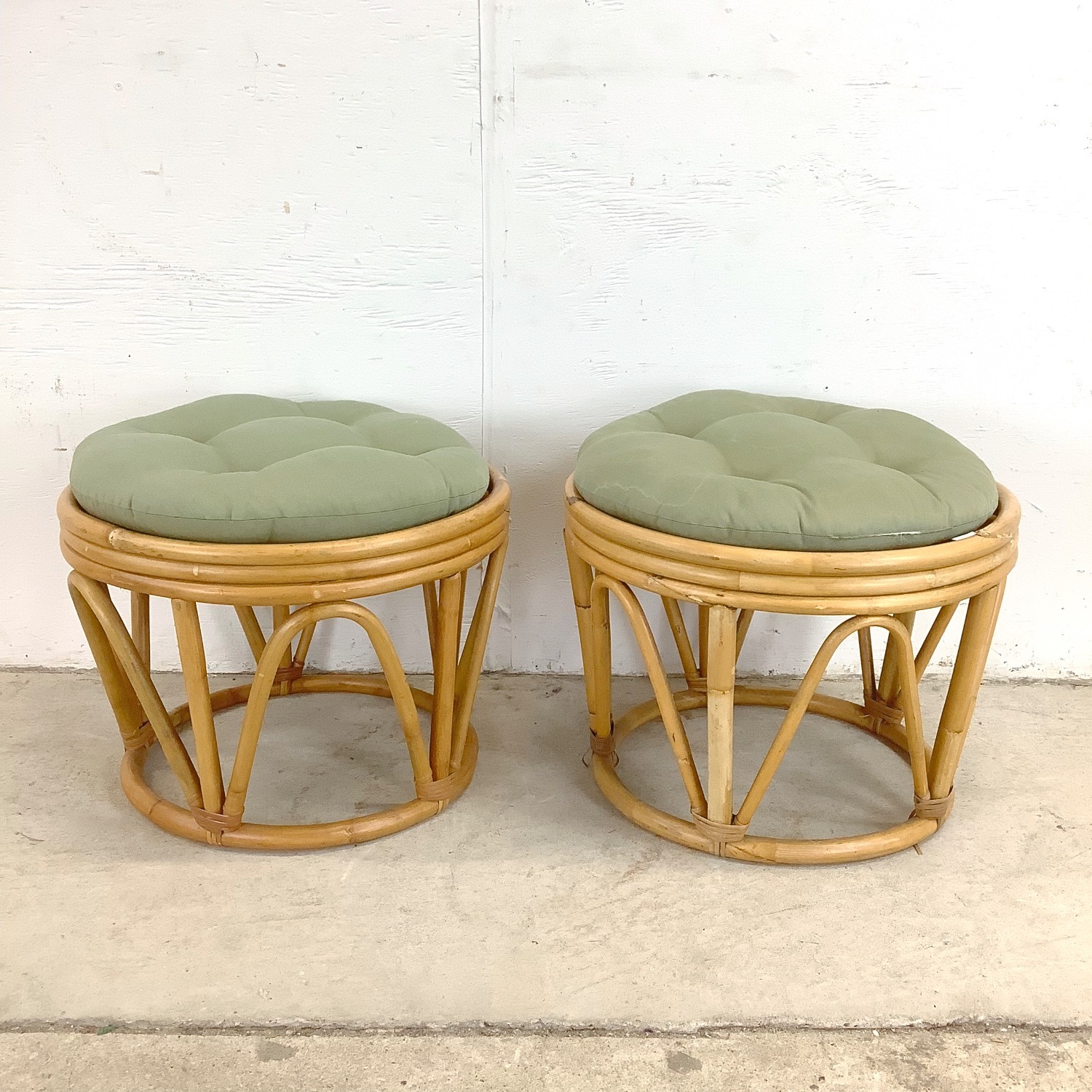 Vintage Rattan Footstools - image-5