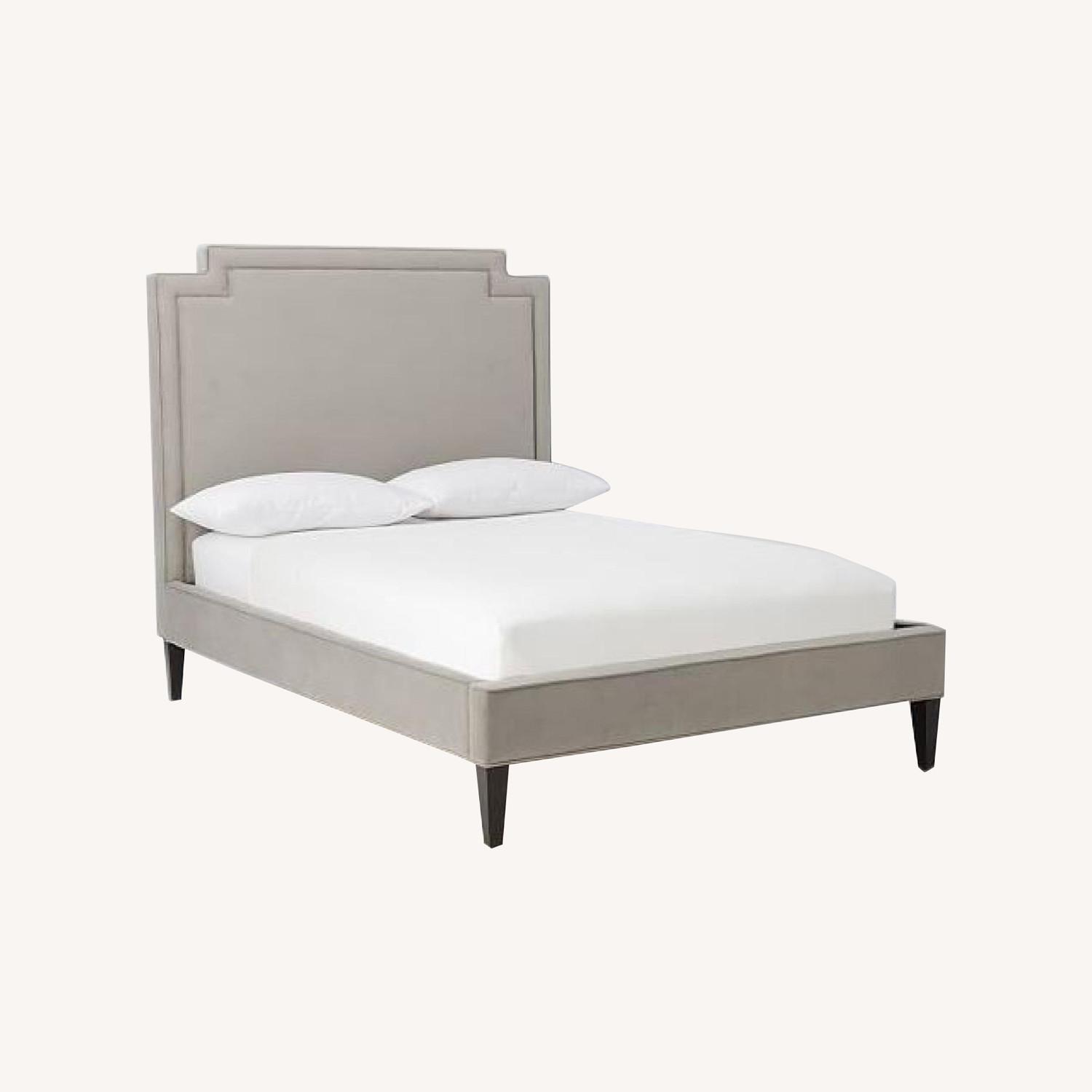 West Elm Harlow Light Gray Queen Bed - image-0