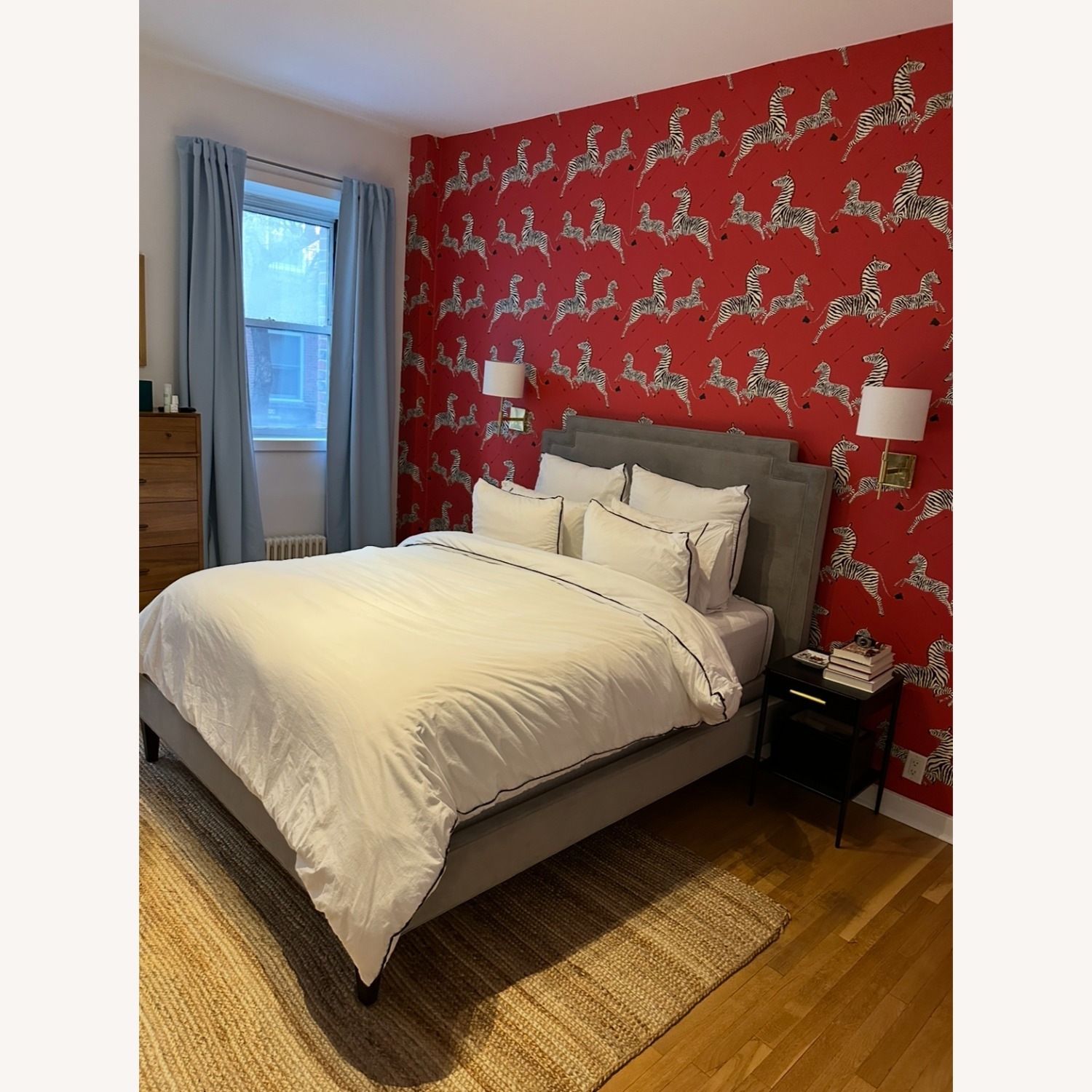 West Elm Harlow Light Gray Queen Bed - image-2