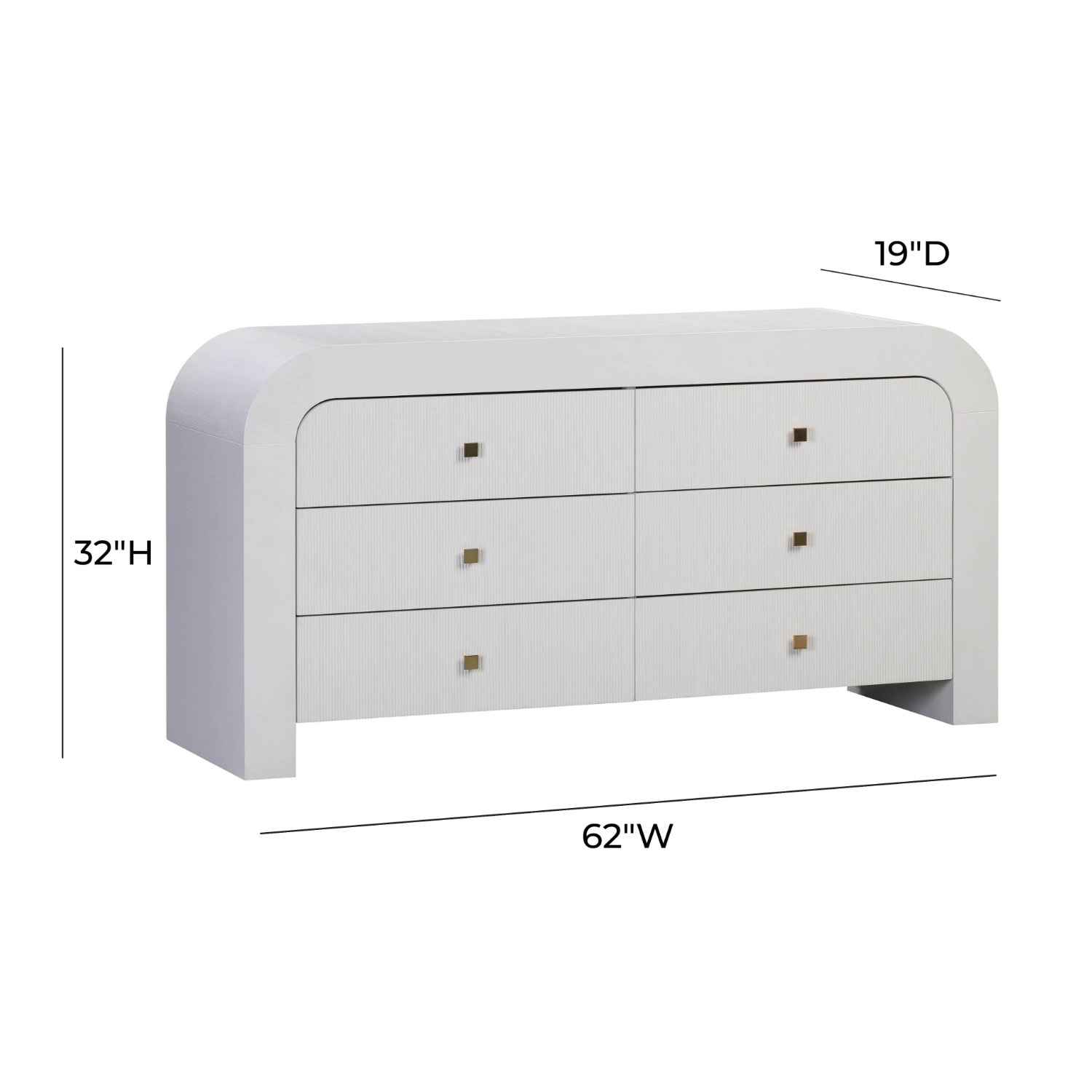 TOV Furniture Hump White Wood Dresser - image-3