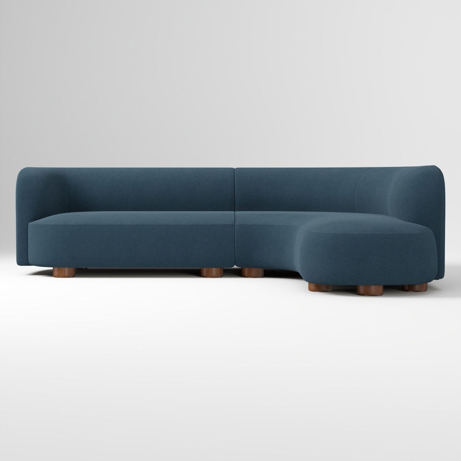 West Elm Laurent Blue Velvet 2 Piece Sectional - image-4
