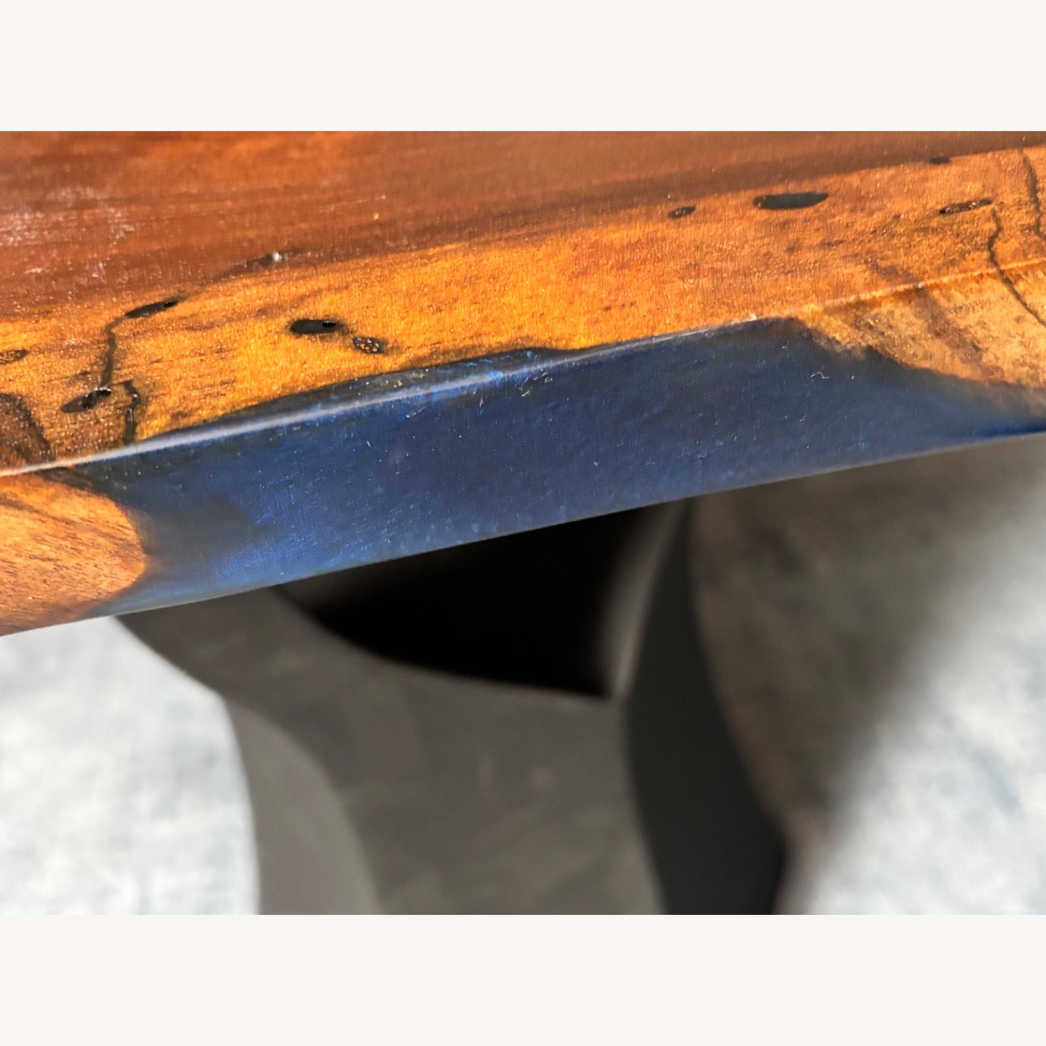 Custom Made Mango Wood Blue Epoxy Coffee Table - image-9
