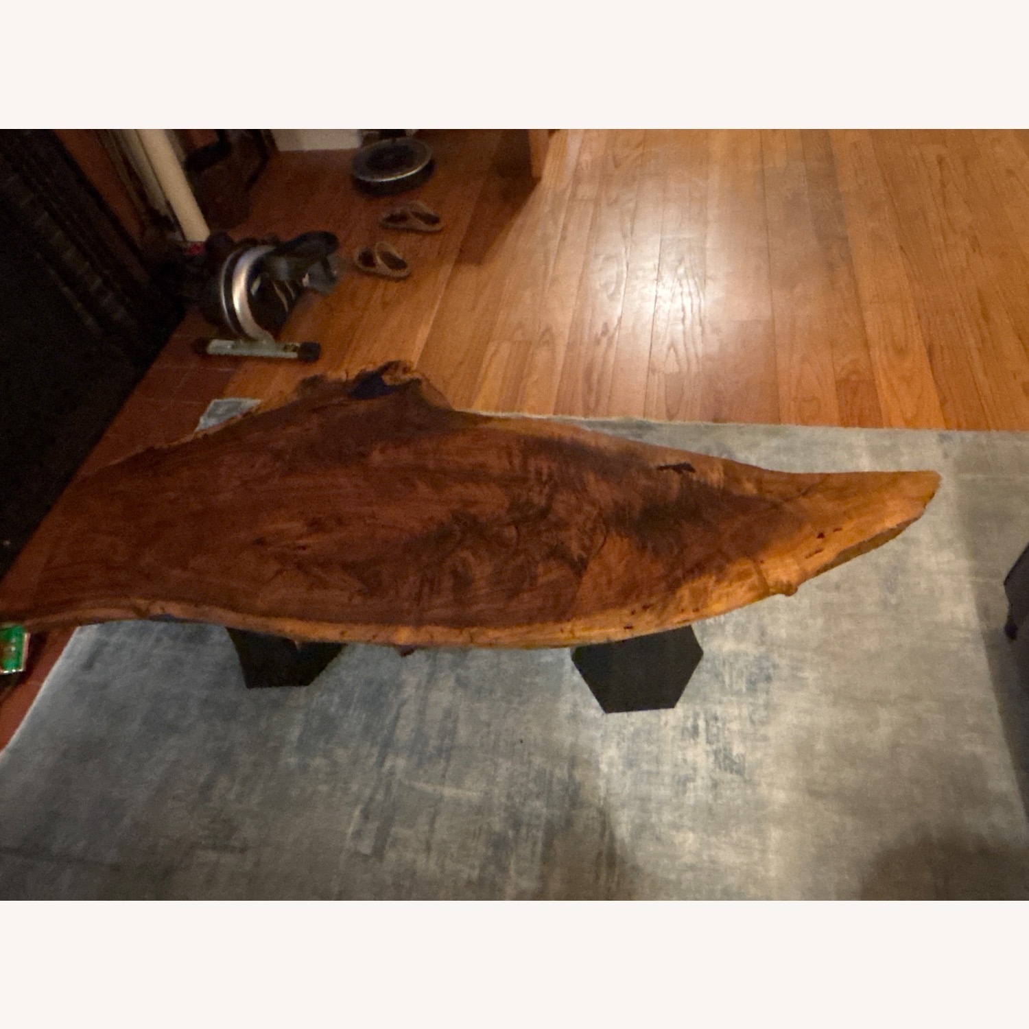 Custom Made Mango Wood Blue Epoxy Coffee Table - image-1