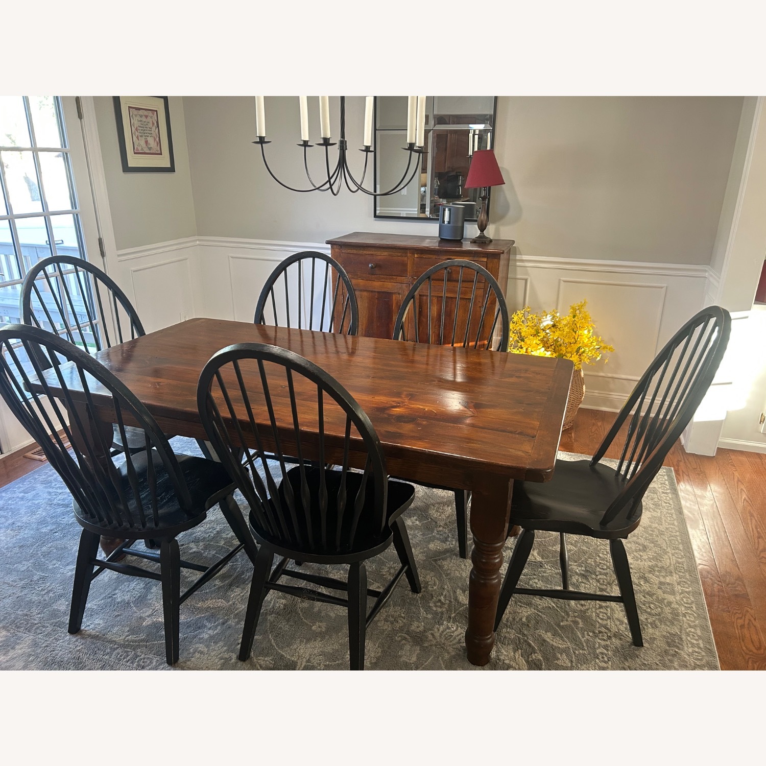 Dark Brown Wood Dining Chairs - AptDeco
