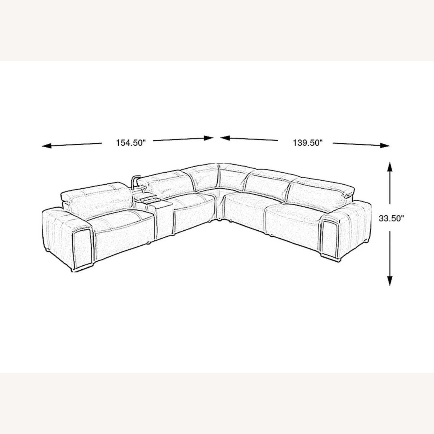 Huntington 6 Pc Leather Dual Power Reclining Sectional - image-1