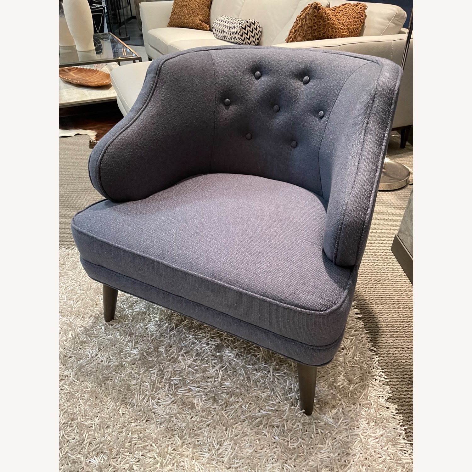 Sherrill Furniture Blue Fabric Accent Chair - image-2