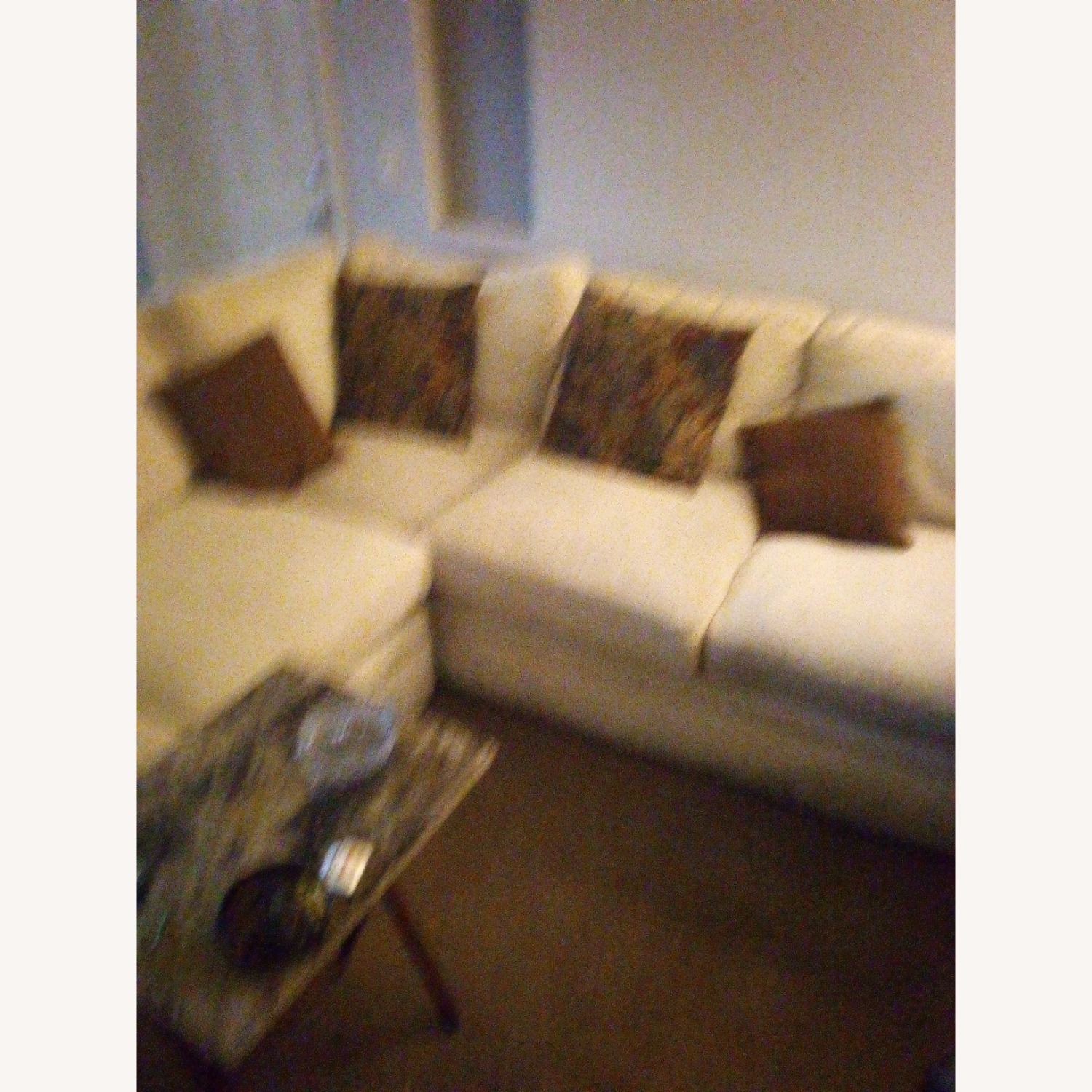 Ashley Furniture White Fabric Chaise Lounge - image-3