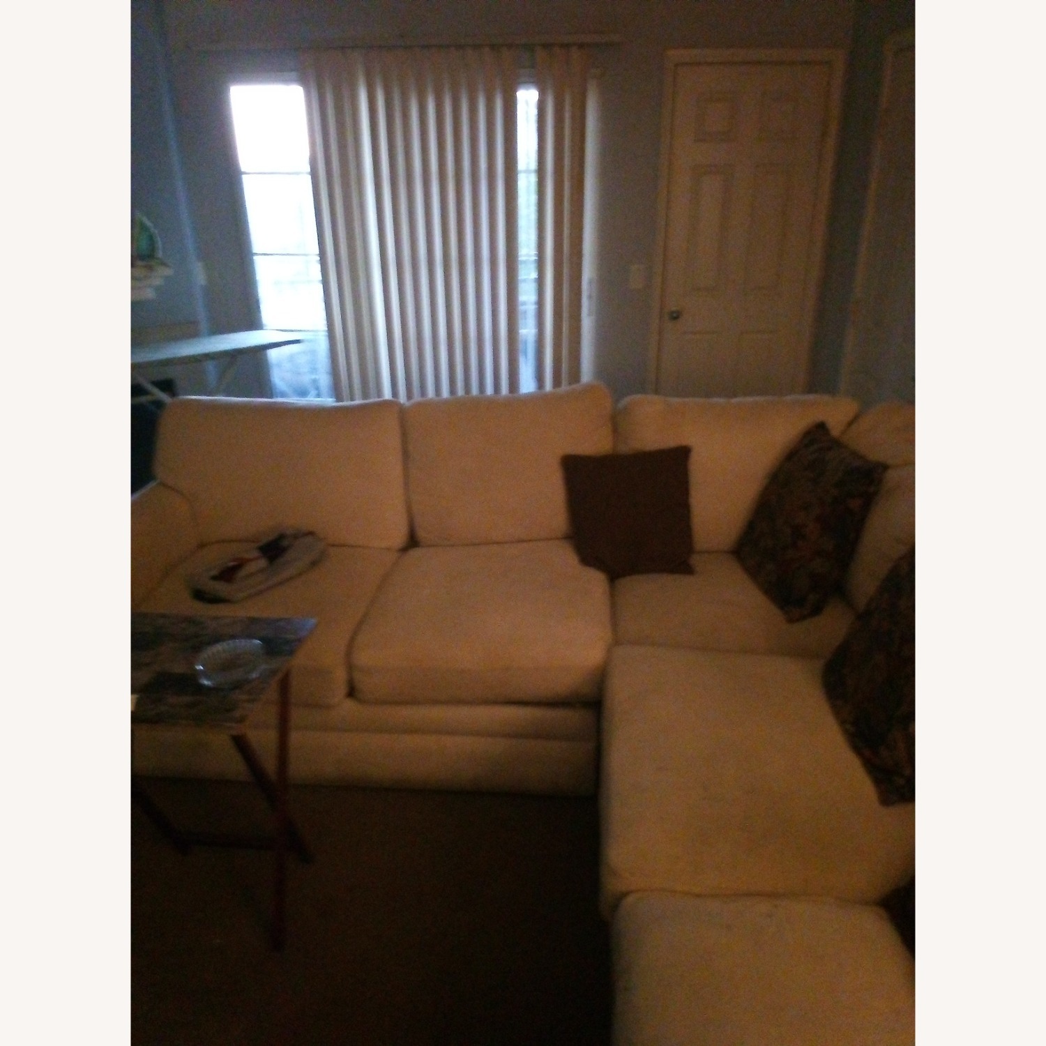 Ashley Furniture White Fabric Chaise Lounge - image-2