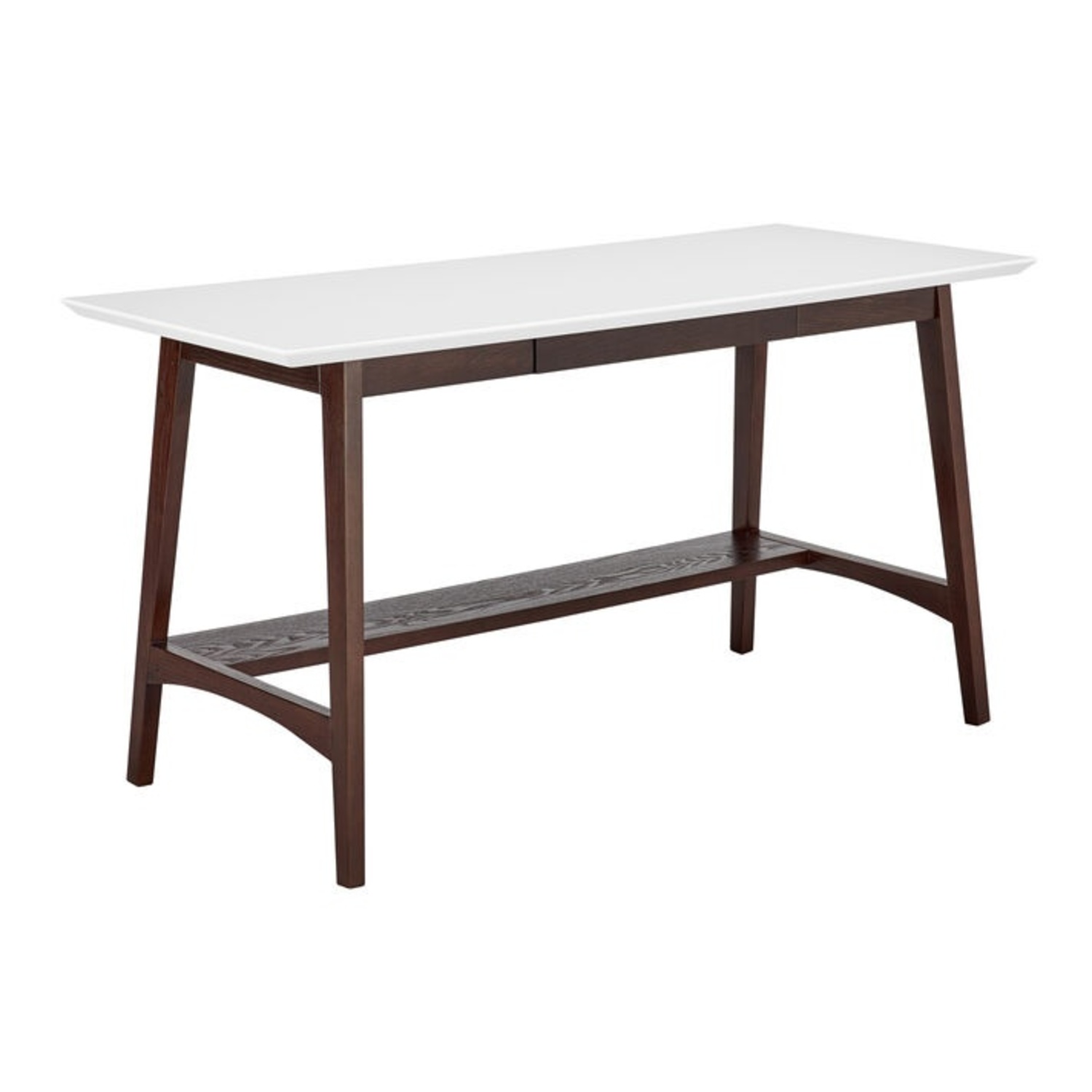World Market Lloyd White And Walnut Brown Wood Desk with Storage - image-4