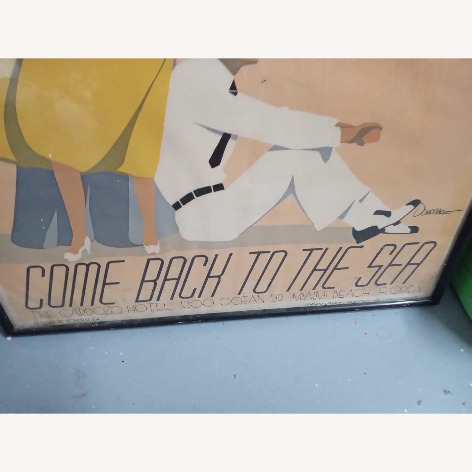 Signed Vondracek Framed Poster Art Deco So Be - image-6