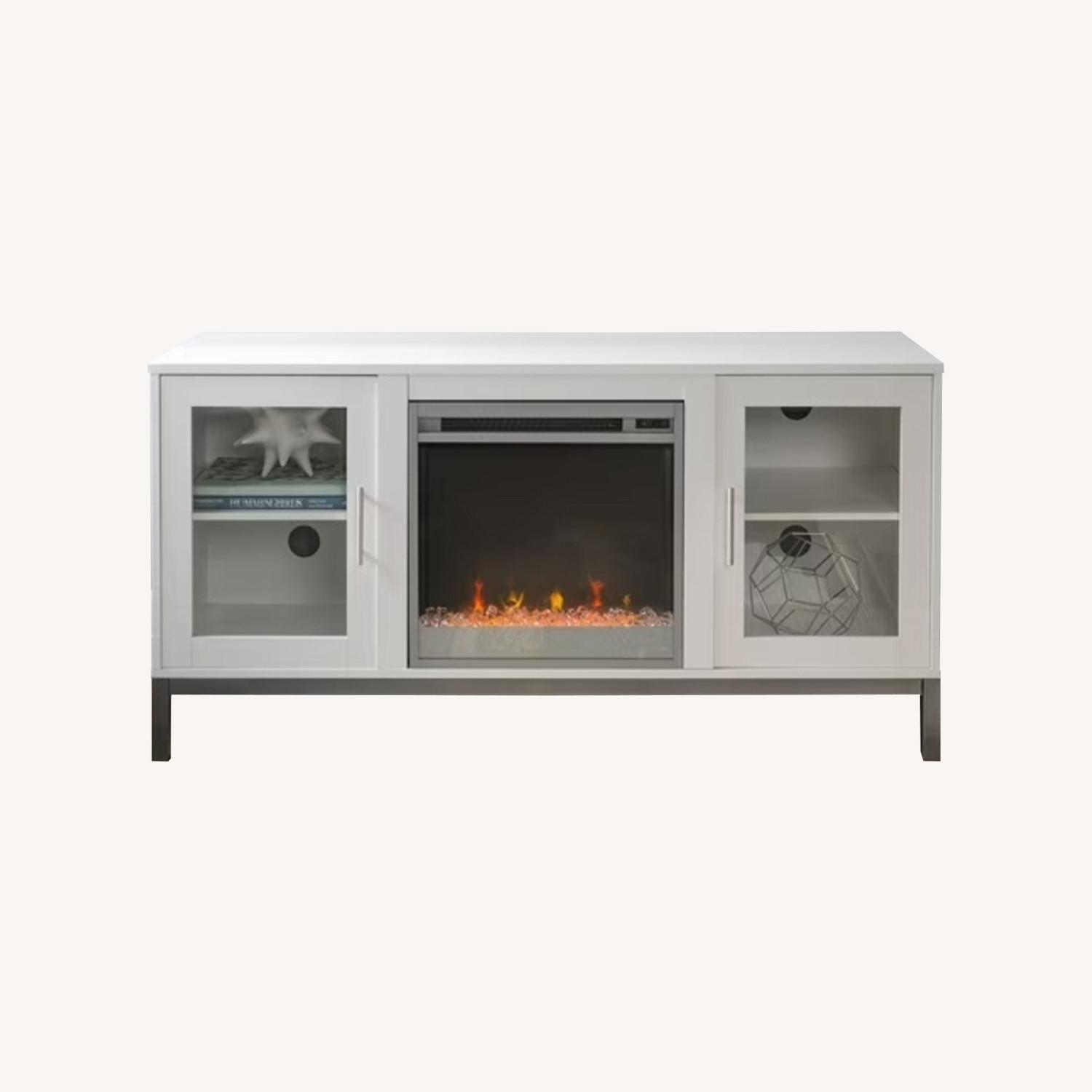 Modern TV Stand With Optional Fireplace - image-0