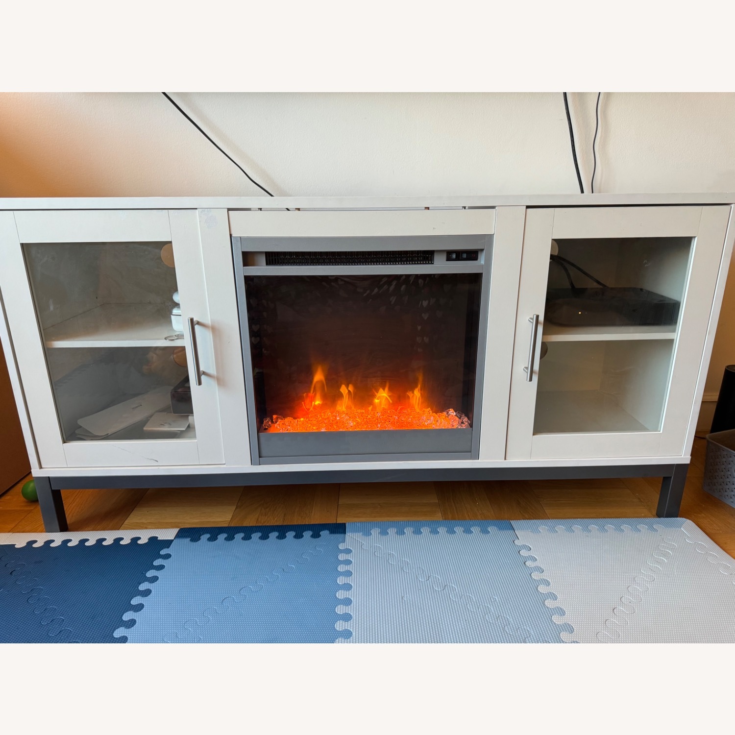 Modern TV Stand With Optional Fireplace - image-1