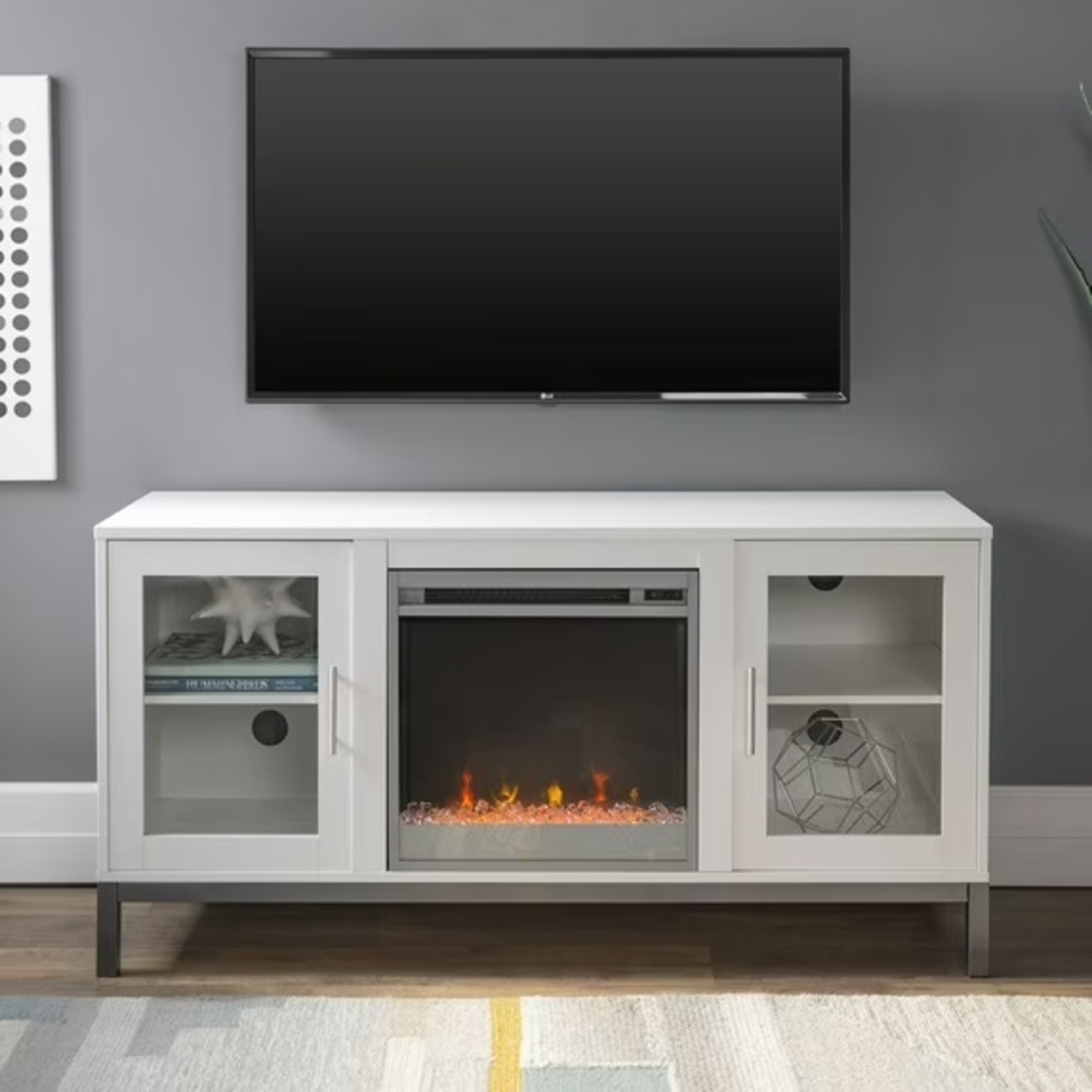 Modern TV Stand With Optional Fireplace - image-10