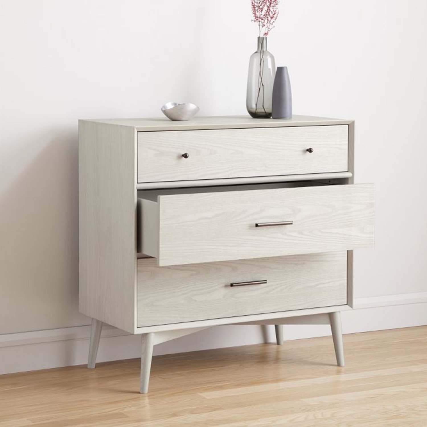 West Elm Light Gray Mid Century Modern Wood Dresser - image-4