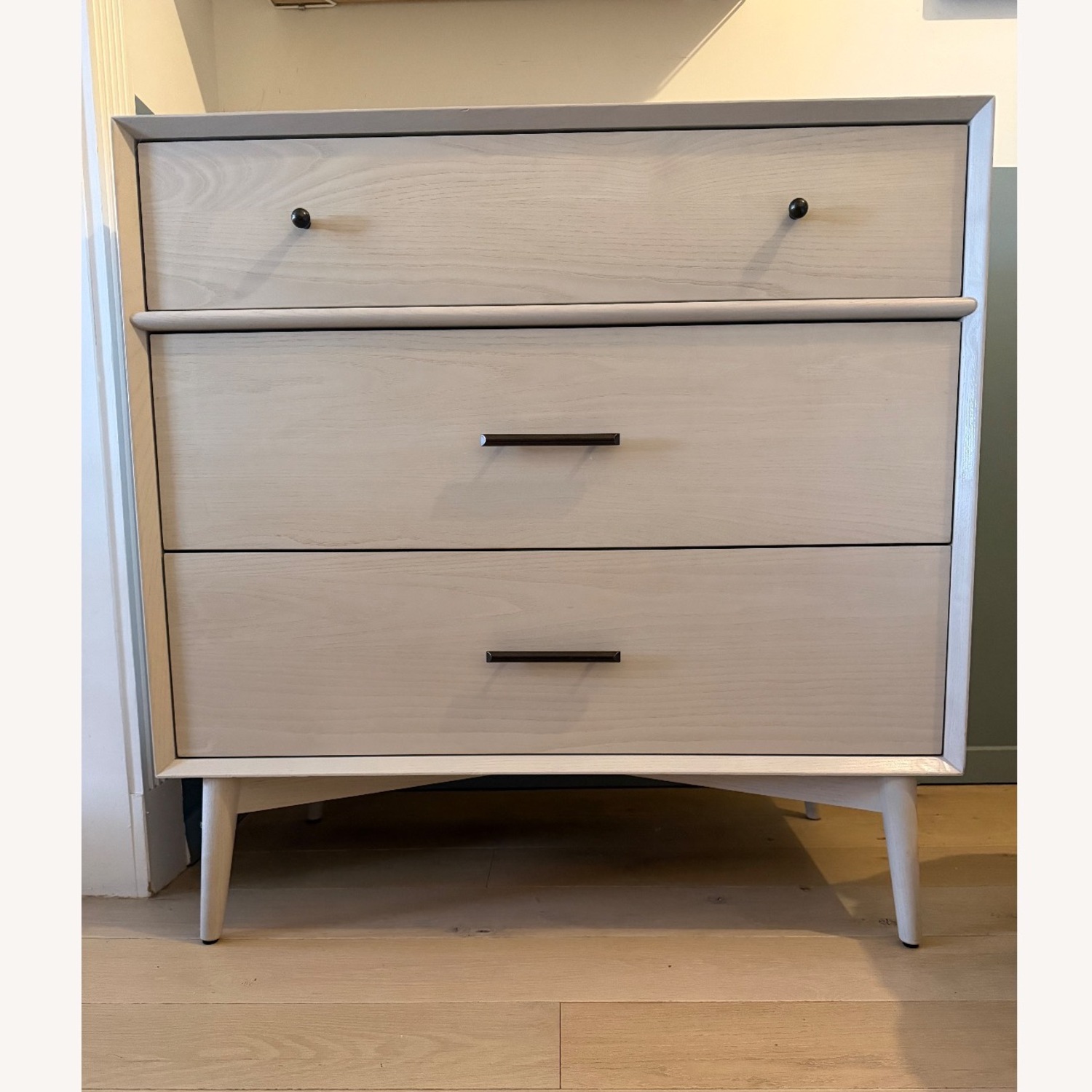 West Elm Light Gray Mid Century Modern Wood Dresser - image-0