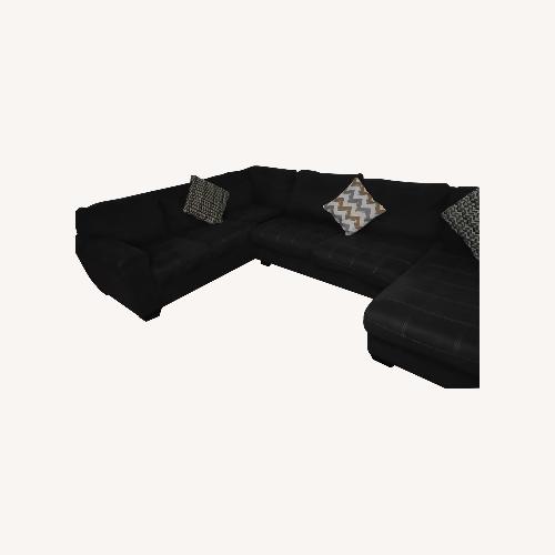 Used Costsco Black Fabric 3+ Piece Sectional for sale on AptDeco