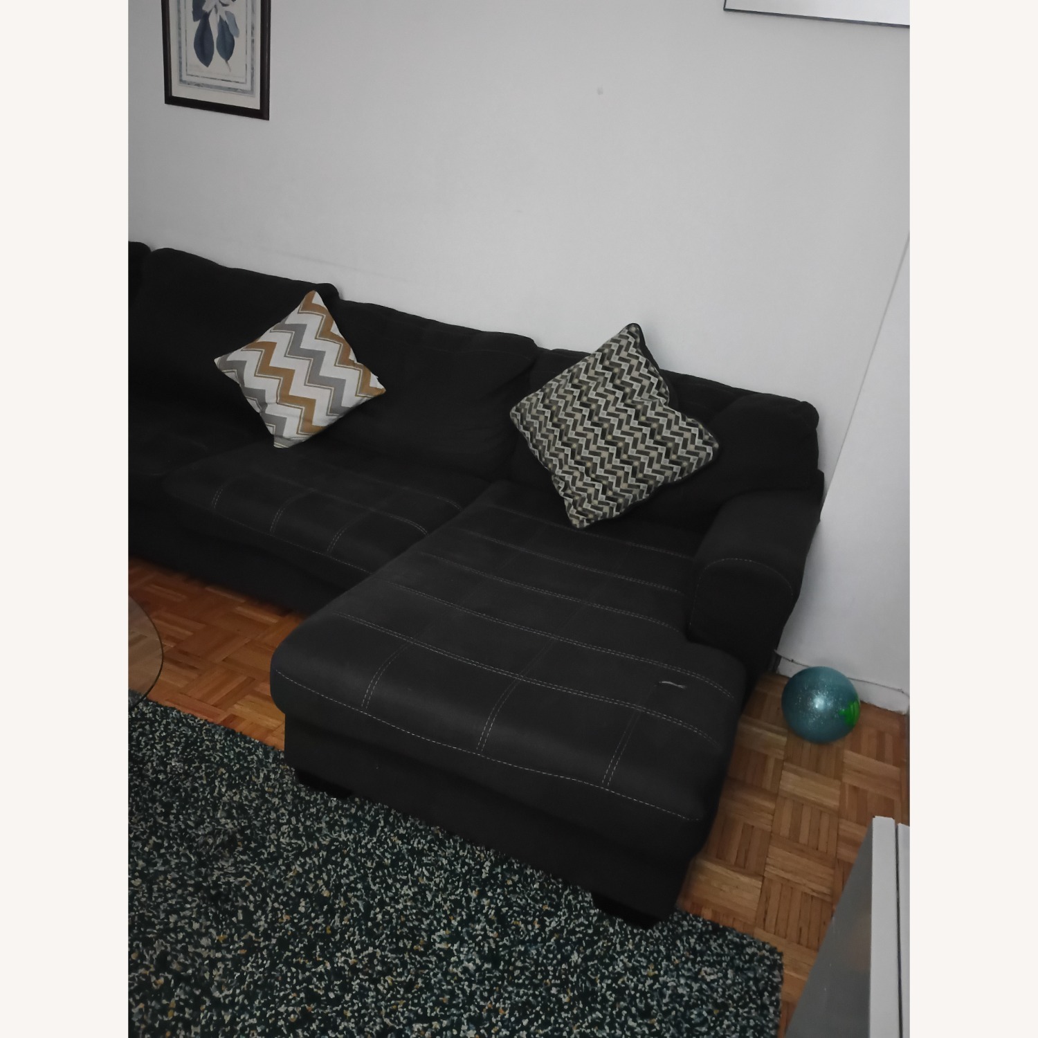 Costsco Black Fabric 3+ Piece Sectional - image-2