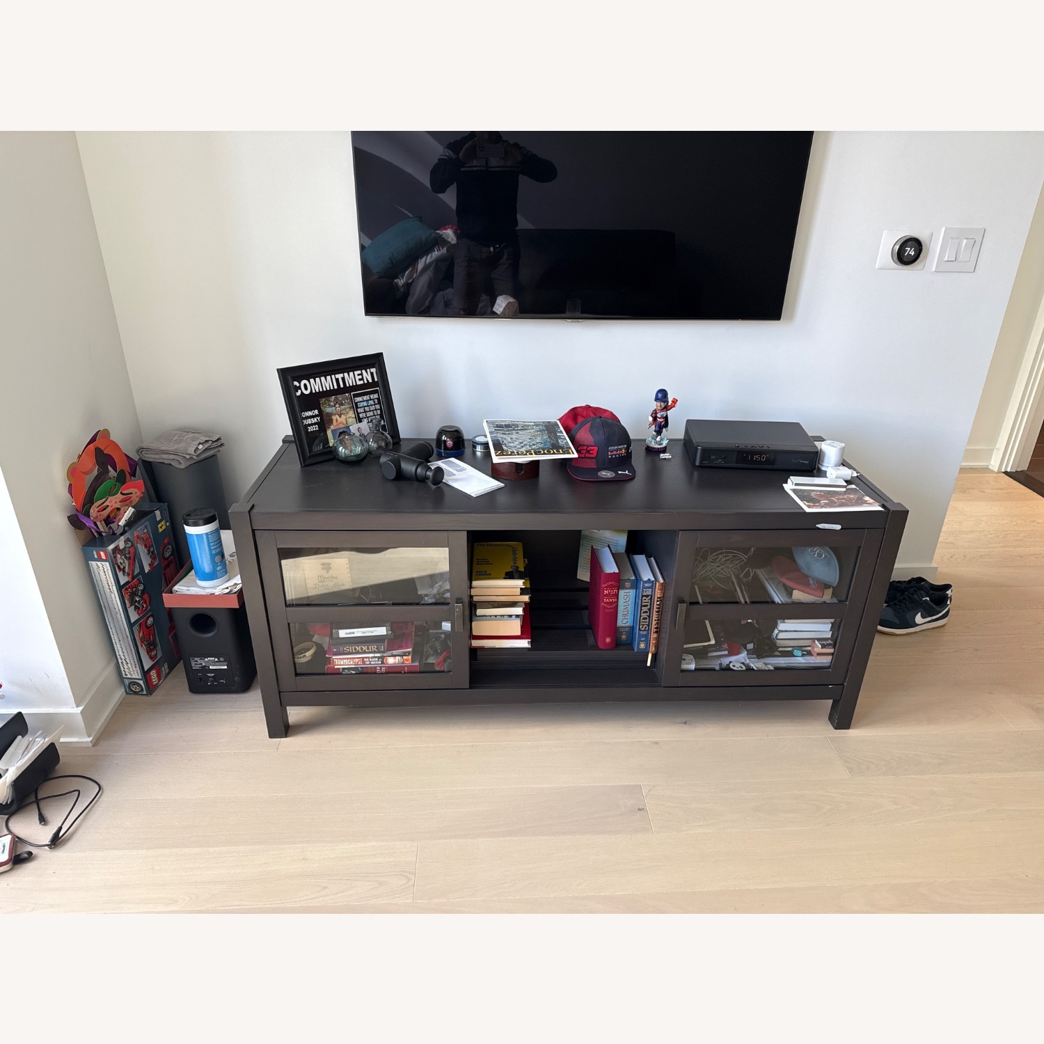 Crate & Barrel Kingston Dark Brown Media Storage - image-1