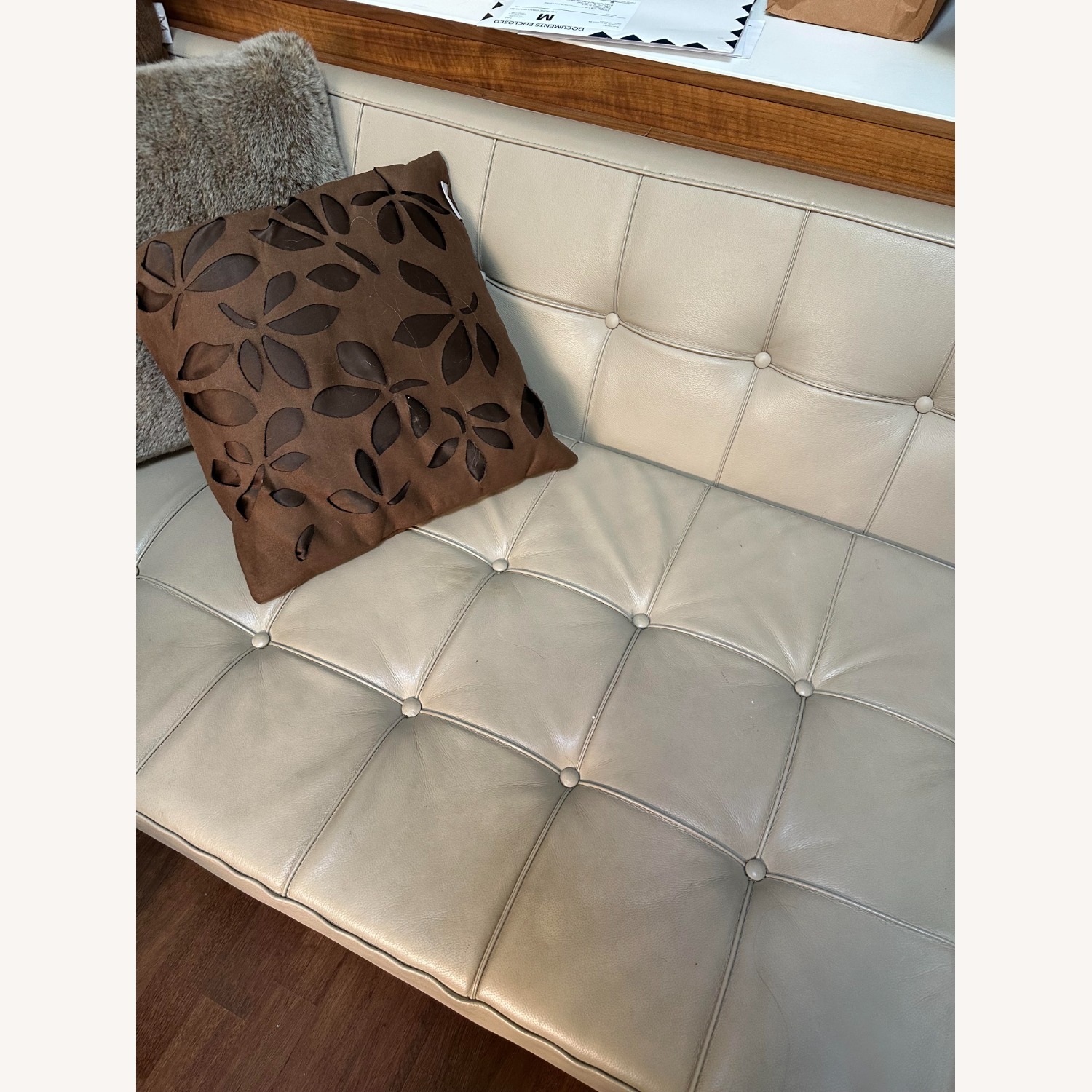 De La Espada Light Brown Leather 3+ Seater Sofa - image-3