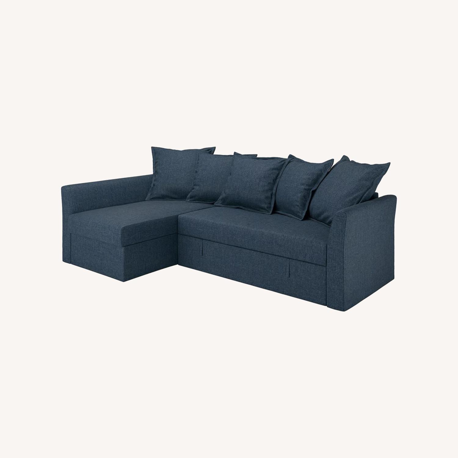 IKEA Holmsund Blue Fabric 3+ Piece Sectional - image-0