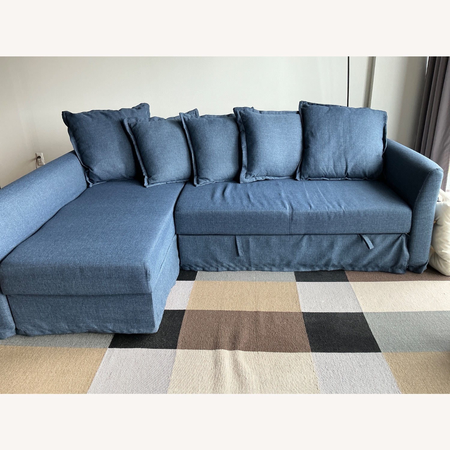 IKEA Holmsund Blue Fabric 3+ Piece Sectional - image-2