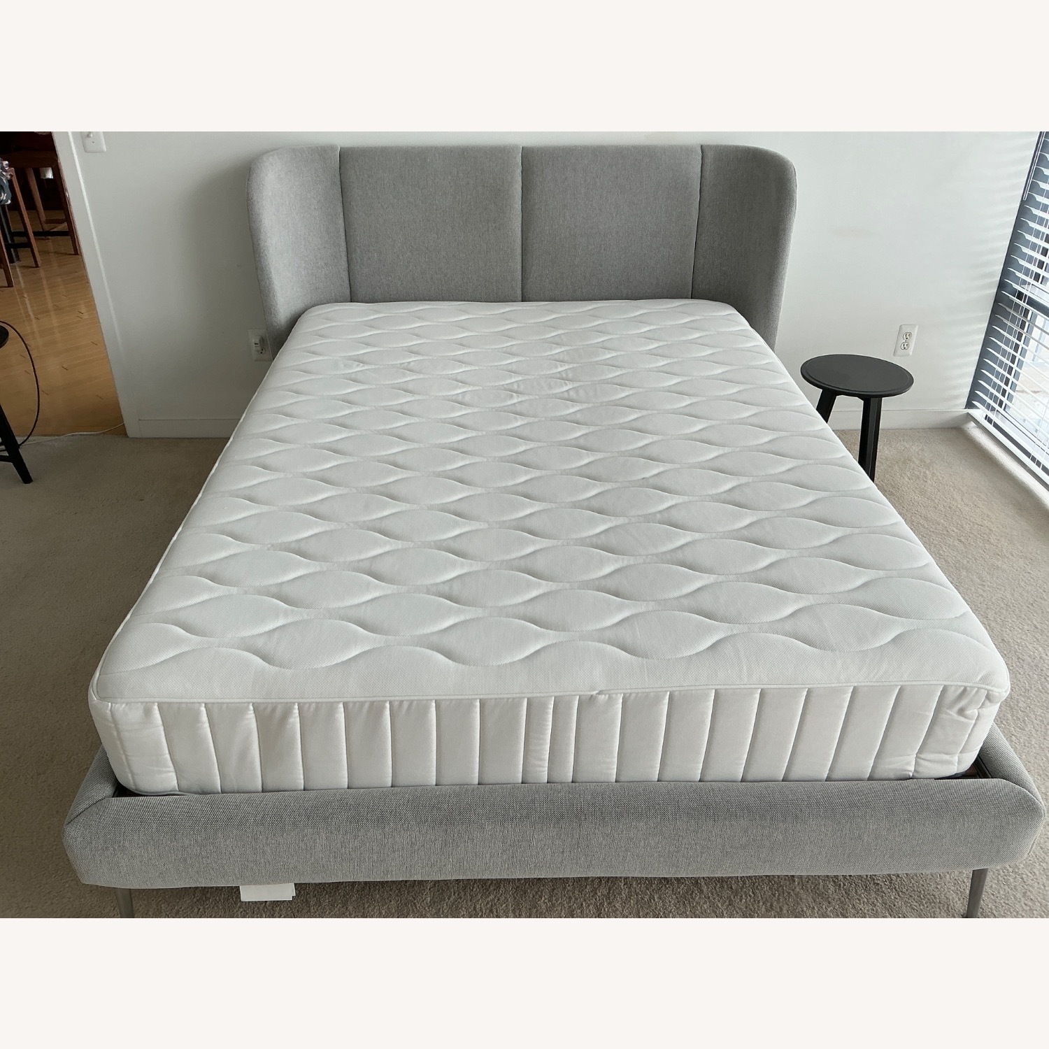 IKEA Tufjord Light Gray Fabric Queen Bed - image-2