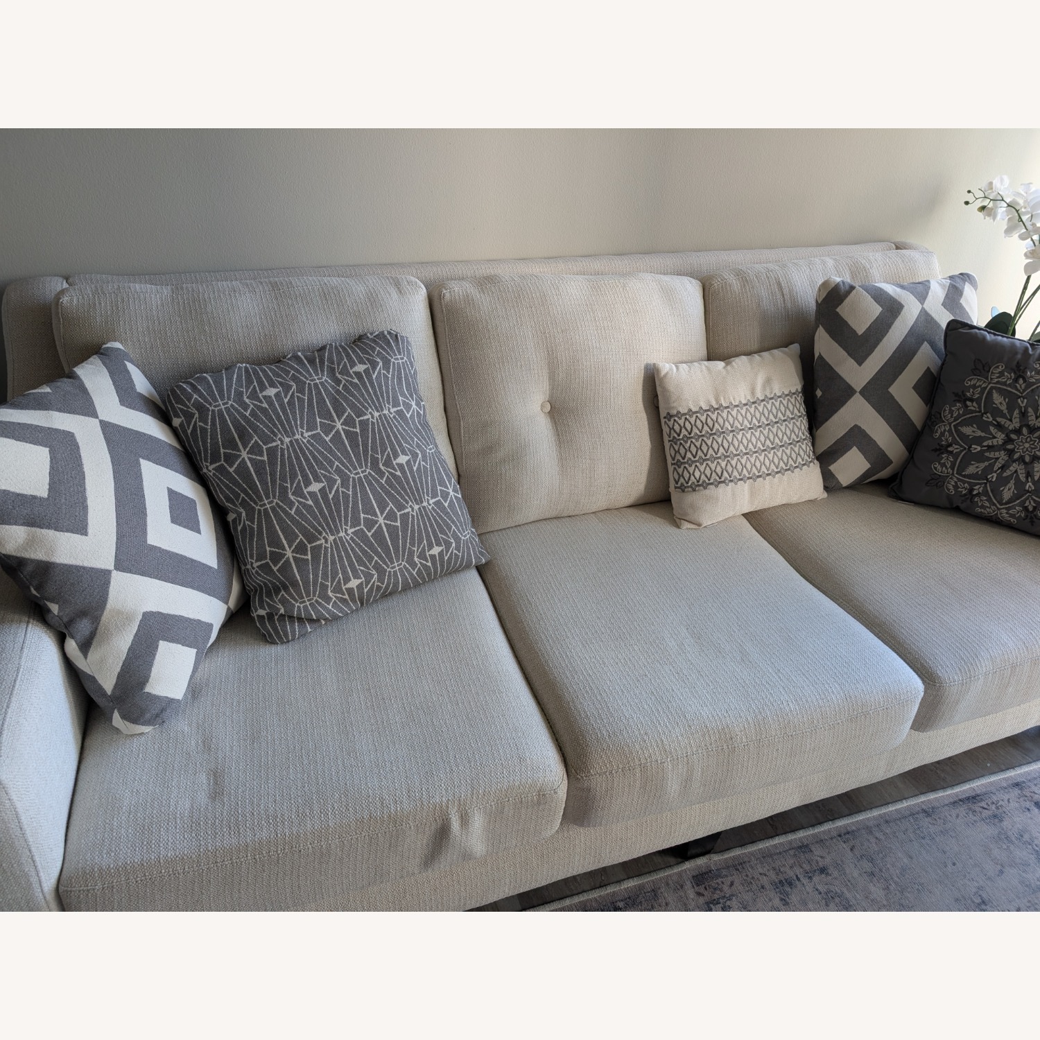 Ashley Furniture White Fabric 3+ Seater Sofa - image-2