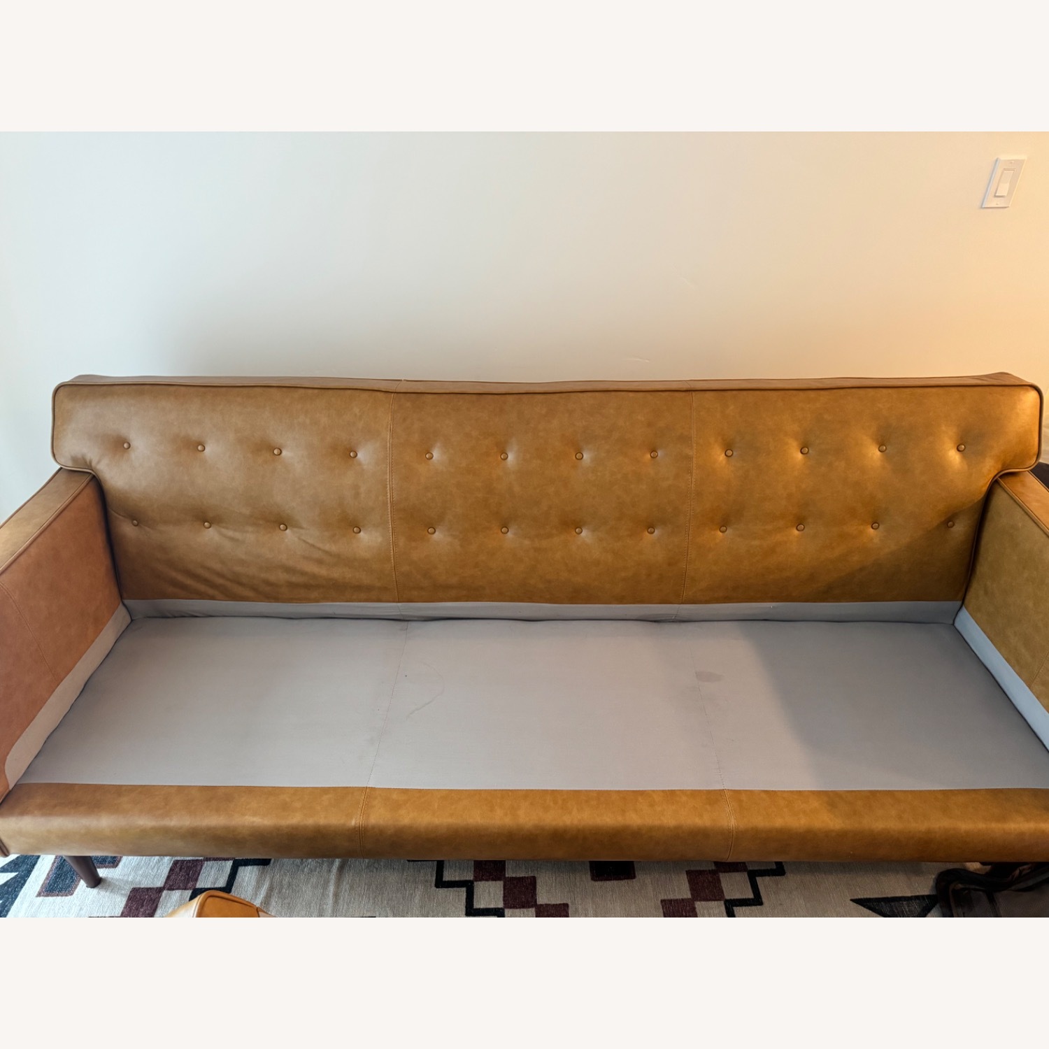 Dark Brown Leather 3+ Seater Sofa - image-3