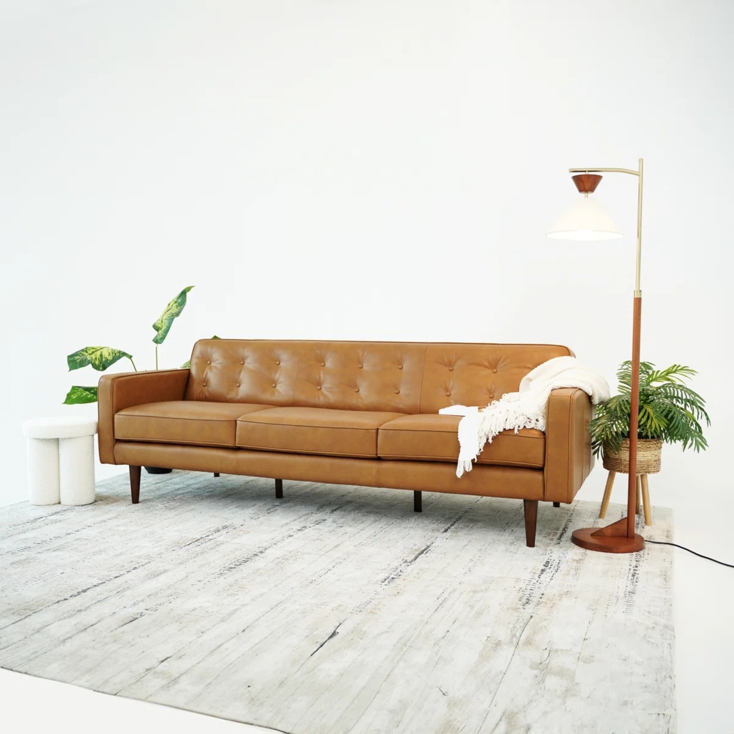 Dark Brown Leather 3+ Seater Sofa - image-4