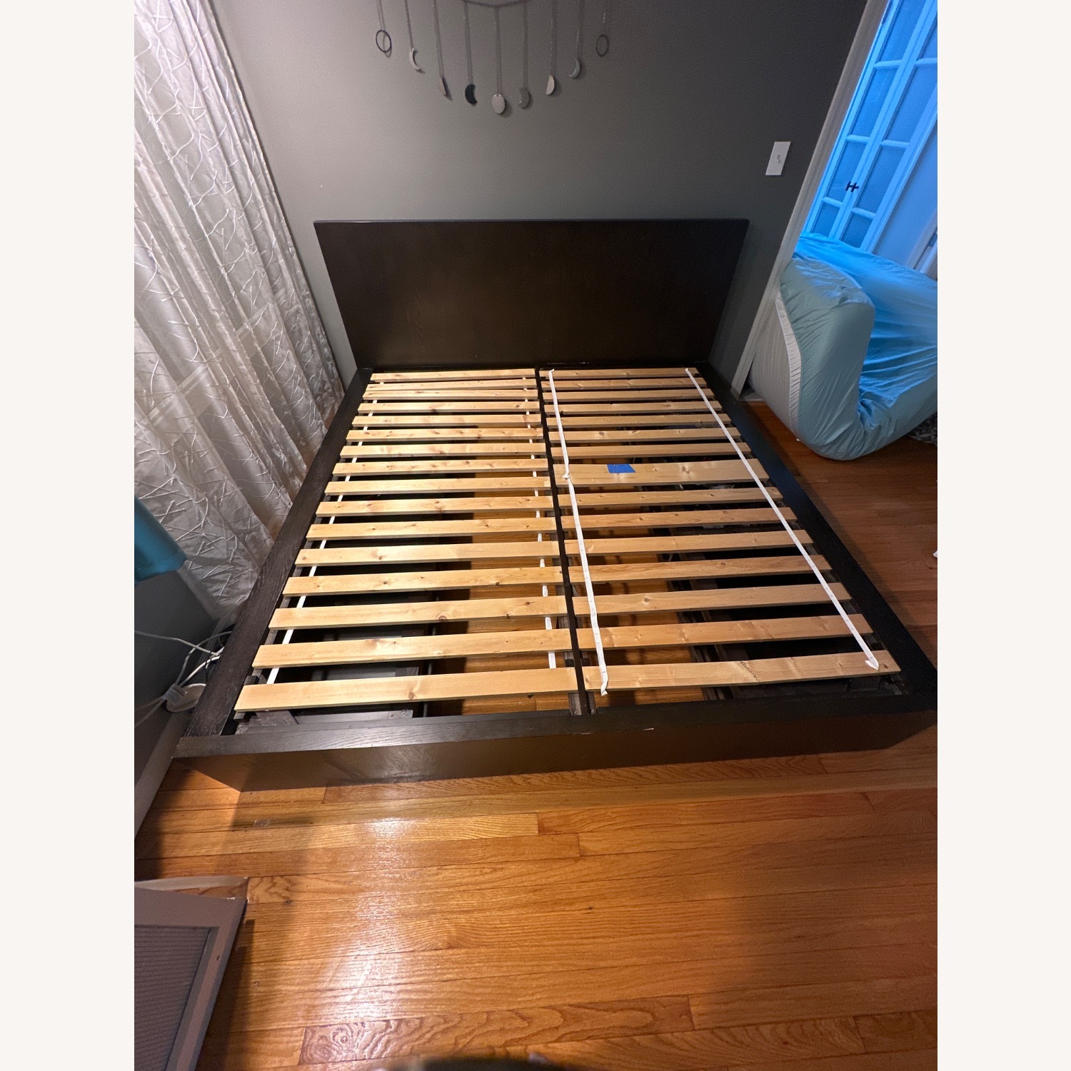 West Elm Dark Brown Wood King Bed - image-2