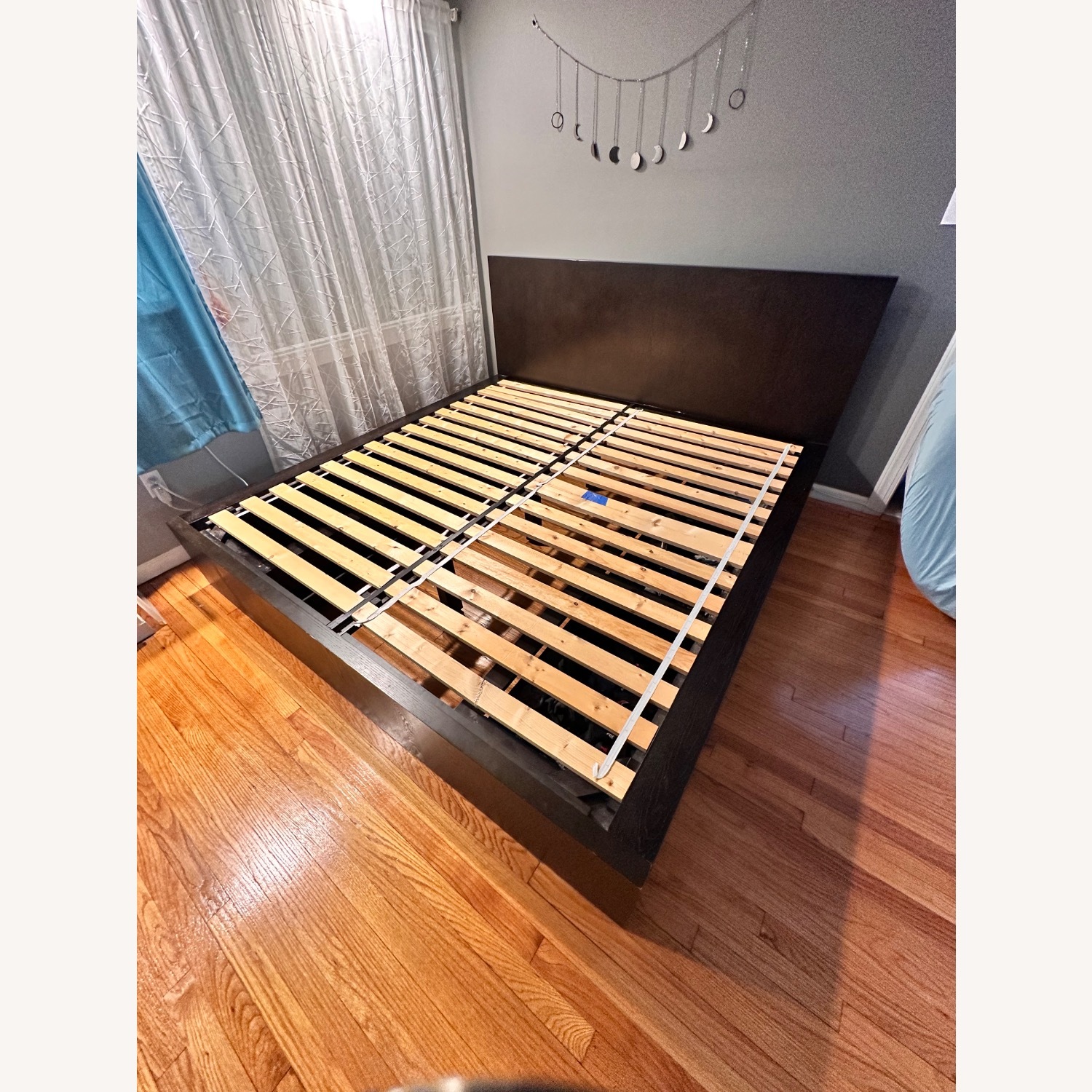 West Elm Dark Brown Wood King Bed - image-1