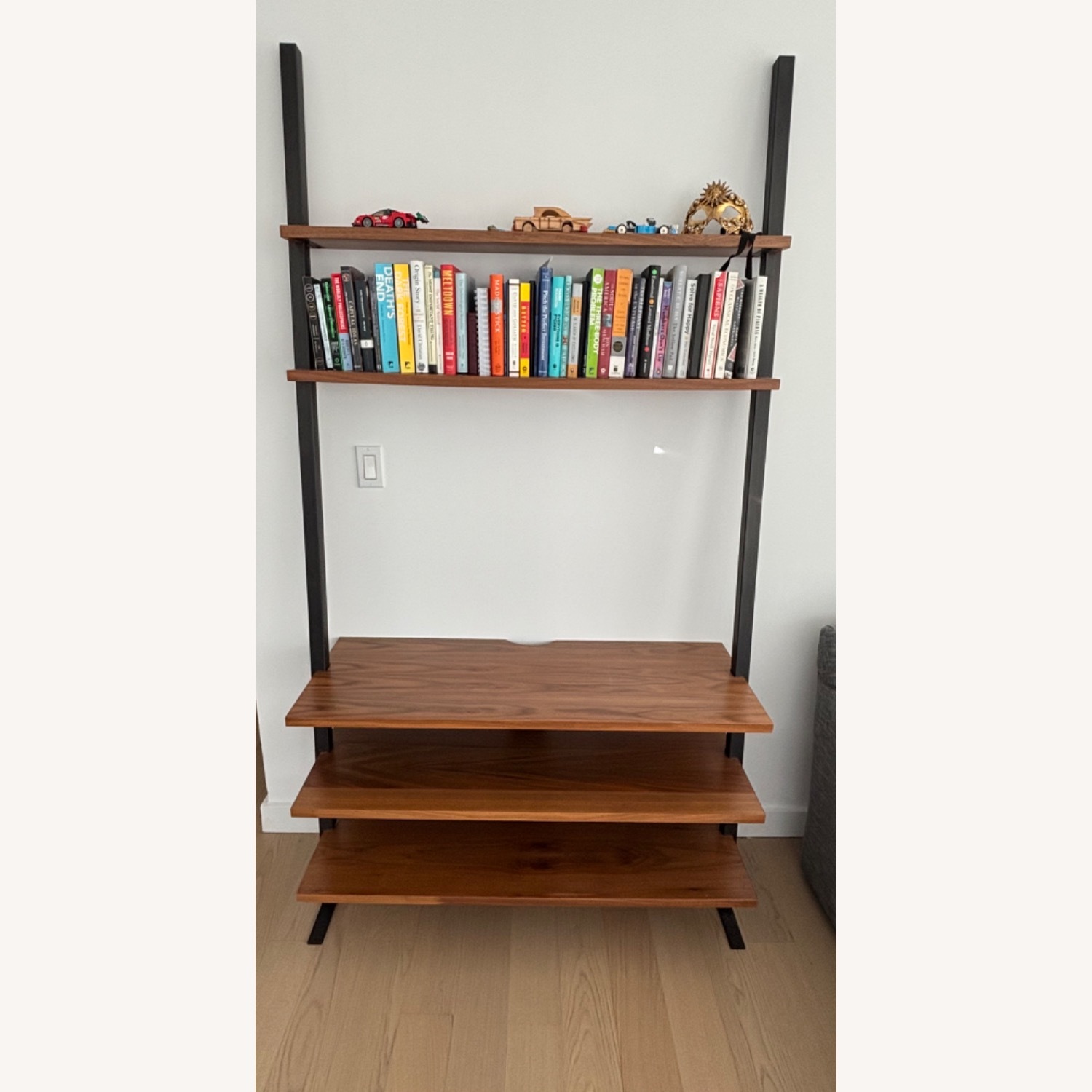 Room & Board Gallery Leaning Dark Brown Wood Media Storage - image-2